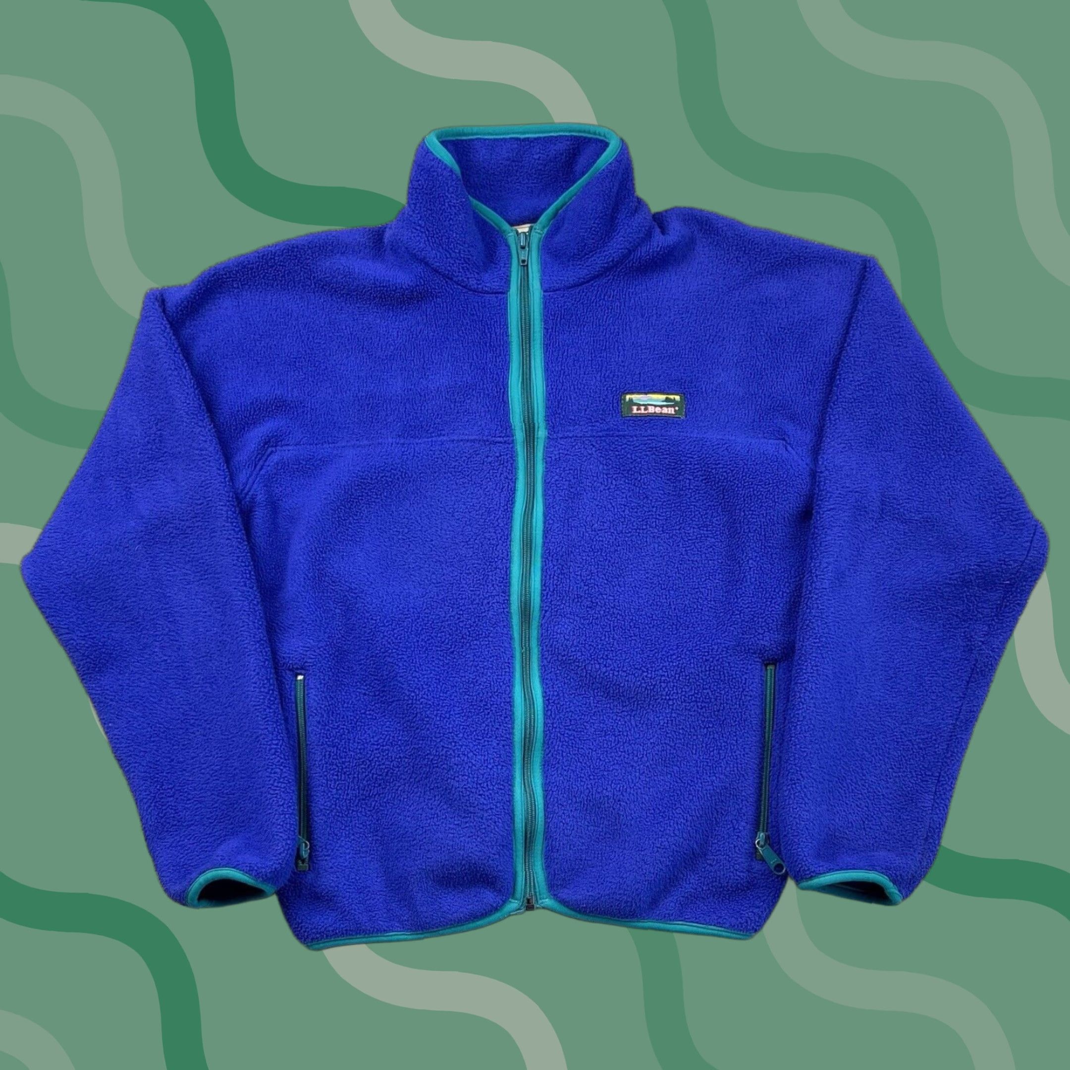 Vintage Vtg LL Bean Jacket 90s Sz M Women’s Fleece Full Zip Made In USA Pockets Gorpcore Blue Jacket Style Fleece Zipped Pockets Size M / US 6-8 / IT 42-44 - 1 Thumbnail