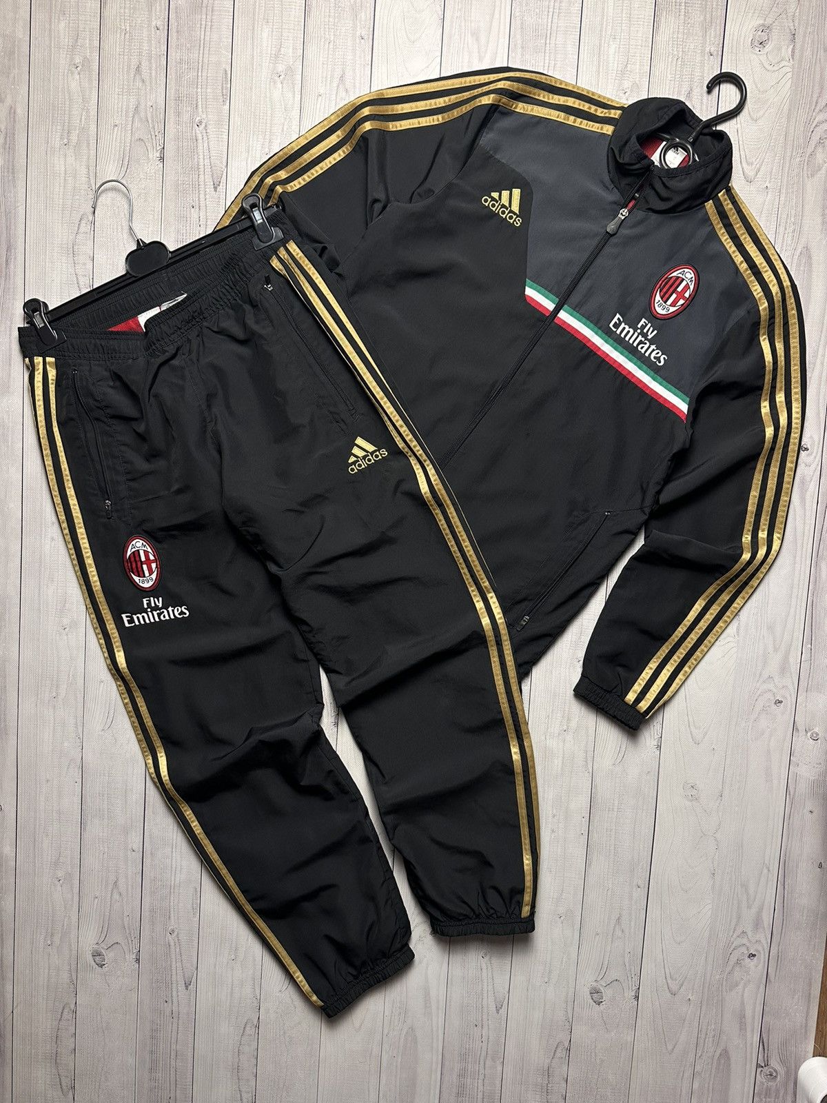 image of Vintage Adidas Ac Milan Soccer Tracksuit Jacket Adidas Small in Black, Men's