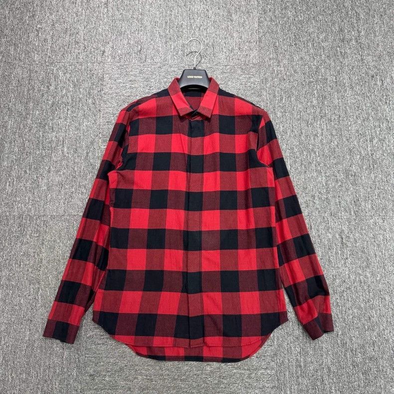 Dior Dior Black Red Plaid Long Sleeve Shirt-2508 Size US M / EU 48-50 / 2 - 2 Thumbnail
