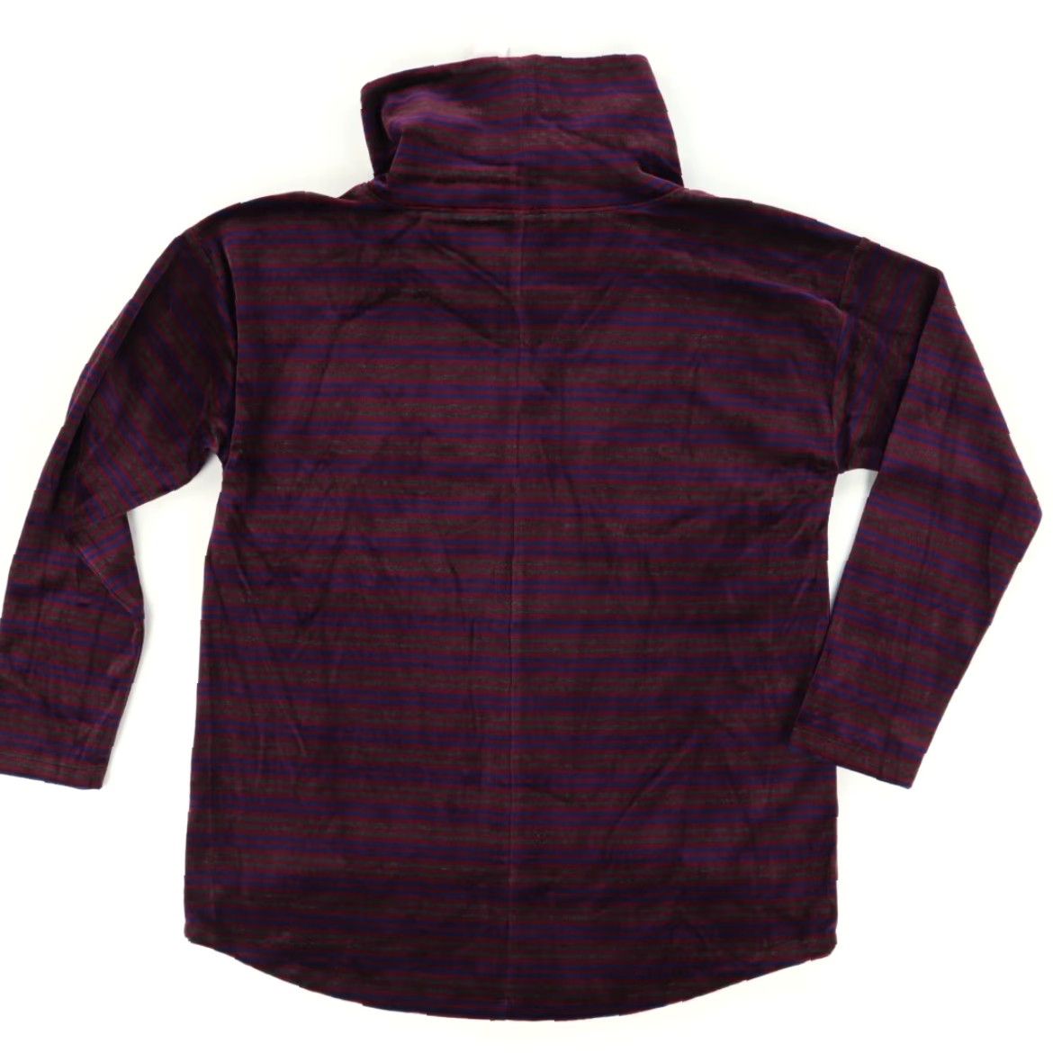 Talbots Talbots Velvet Chimney Neck Pullover Striped Sweatshirt Wine Women's L Size L / US 10 / IT 46 - 4 Thumbnail