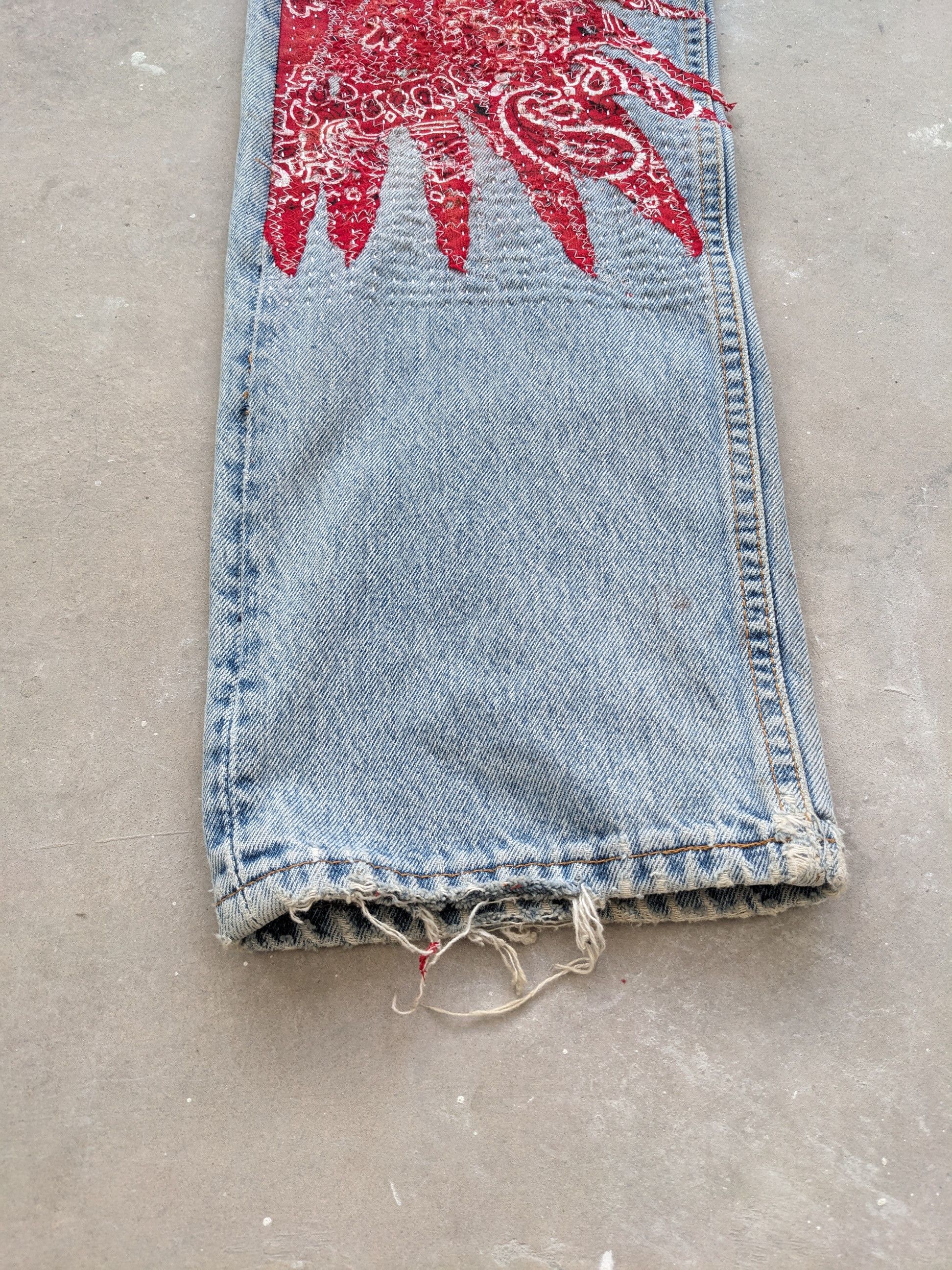 Levi's OPEN ORDER 🔥 Vintage Levis 501 Bandana Boro Sashiko Custom Size US 30 / EU 46 - 4 Thumbnail