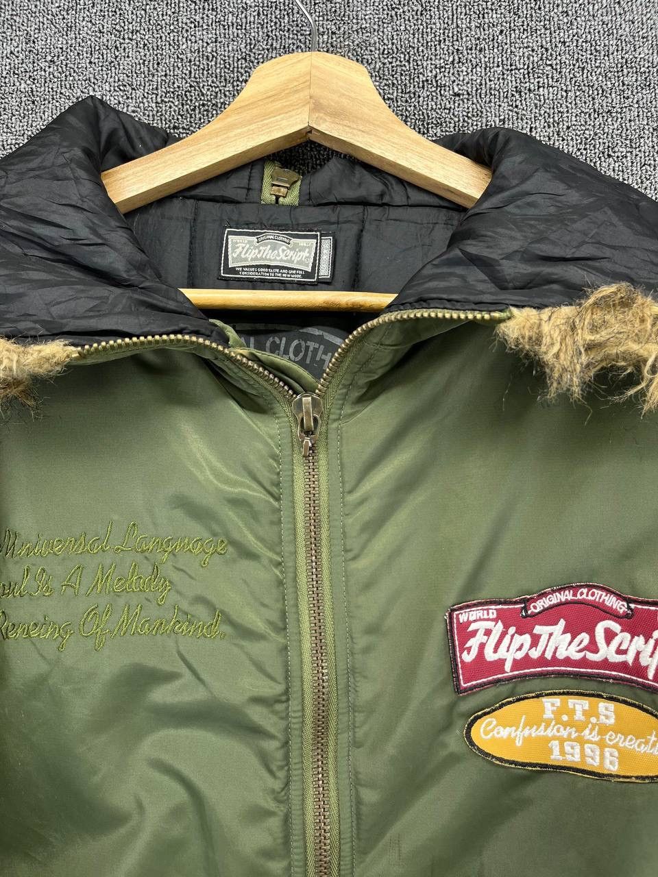 Japanese Brand Vintage Flip The Script Fur Hooded Bomber Jacket Size US M / EU 48-50 / 2 - 5 Thumbnail