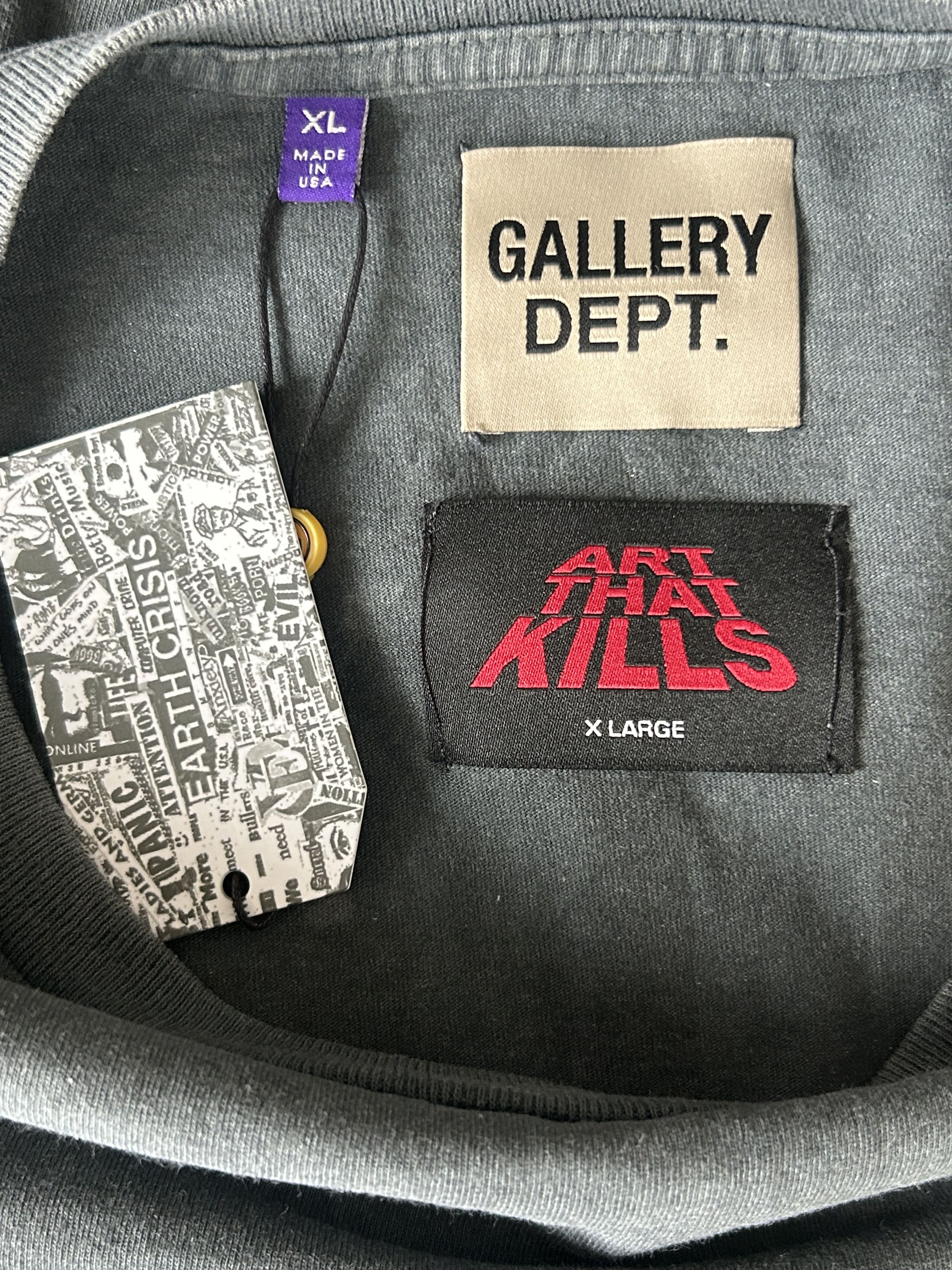 Gallery Dept. Faded Black & Multicolor Art That Kills Night T-Shirt Size US XS / EU 42 / 0 - 3 Thumbnail