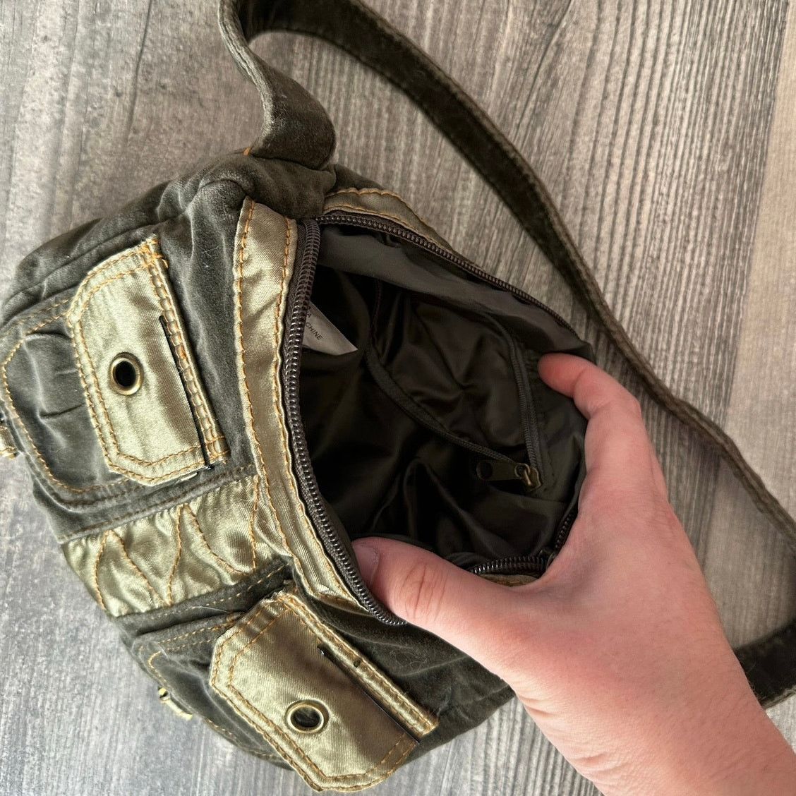 Other no brand green velour velvet mini handbag y2k vintage Size ONE SIZE - 3 Thumbnail