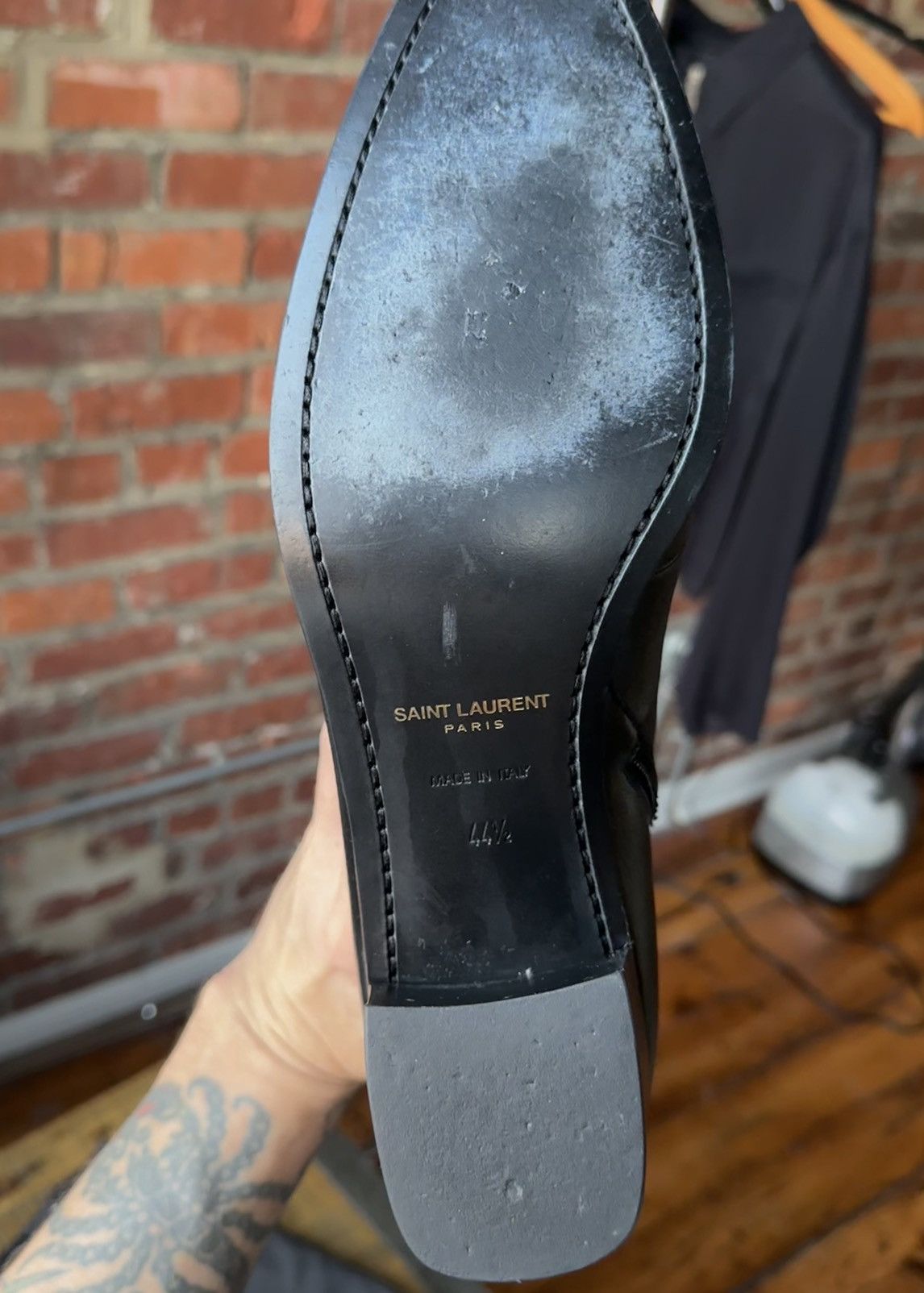 Yves Saint Laurent Otto Zipped Boots in Smooth Leather Size US 11.5 / EU 44-45 - 7 Thumbnail