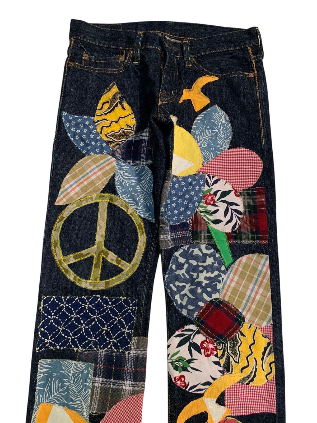 Kapital KAPITAL PATCHWORK HIPPIES STYLE REWORK JAPANESE INSANE DENIM Size US 29 - 6 Thumbnail