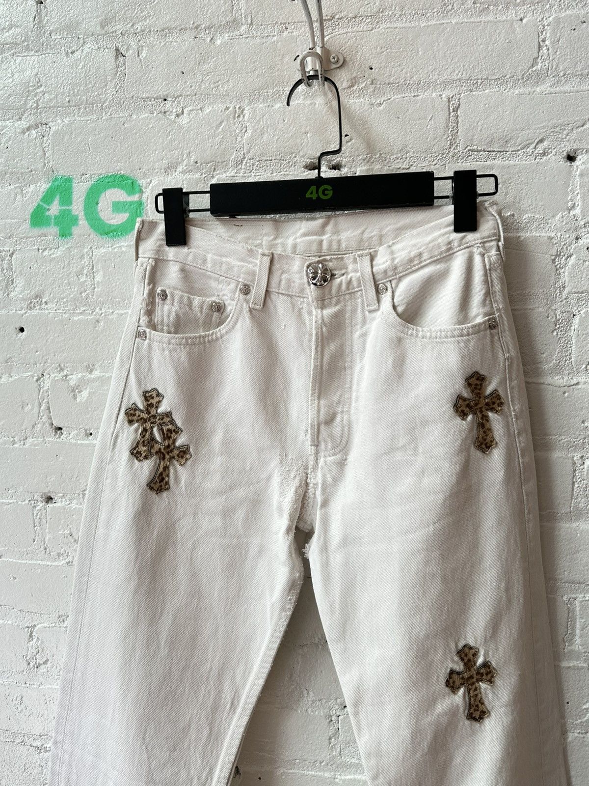 Chrome Hearts CHROME HEARTS WHITE CHEETAH PATCH DENIM Size US 26 / EU 42 - 2 Thumbnail