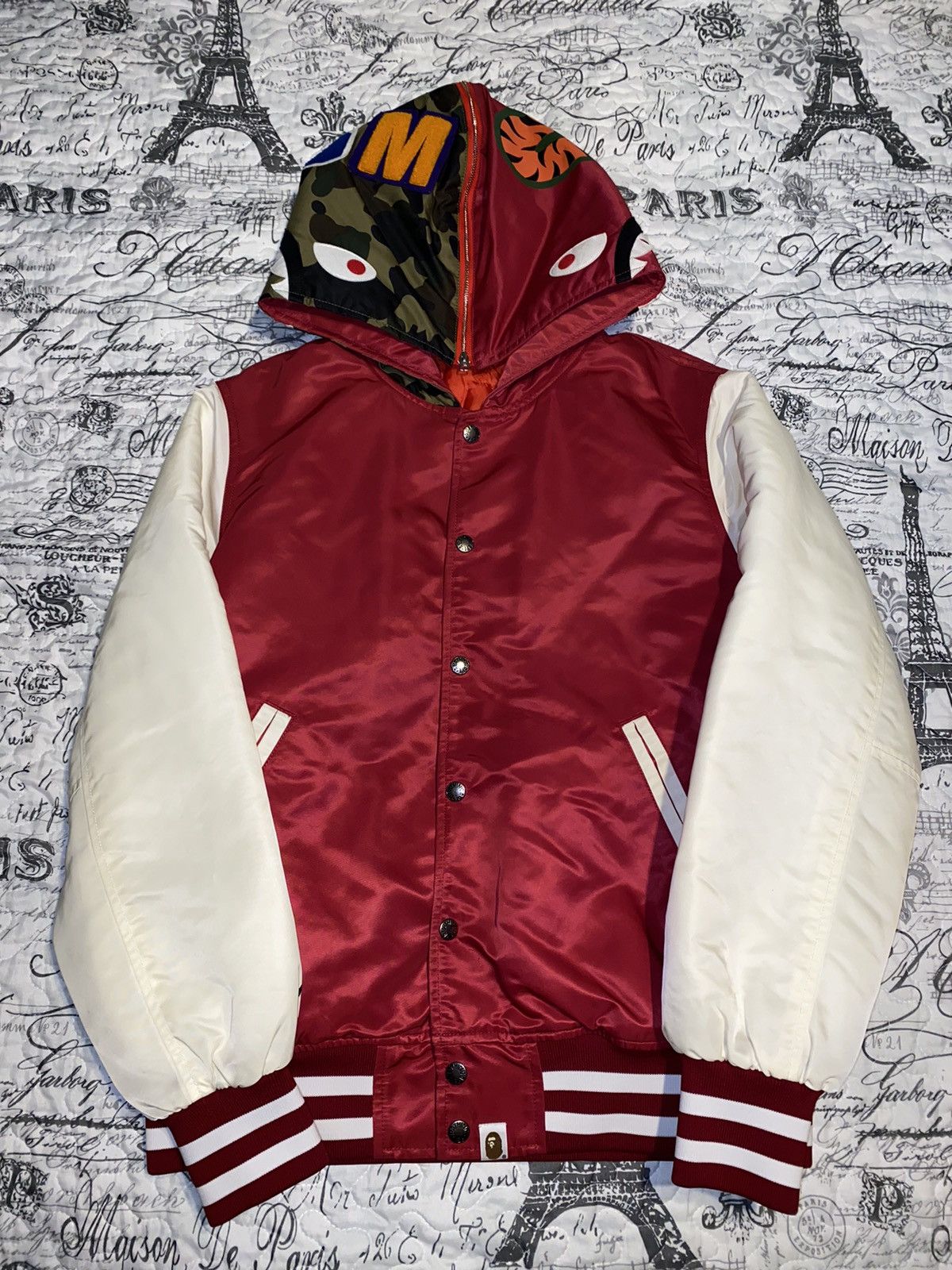 Bape BAPE SHARK NYLON VARSITY JACKET Size US L / EU 52-54 / 3 - 1 Thumbnail