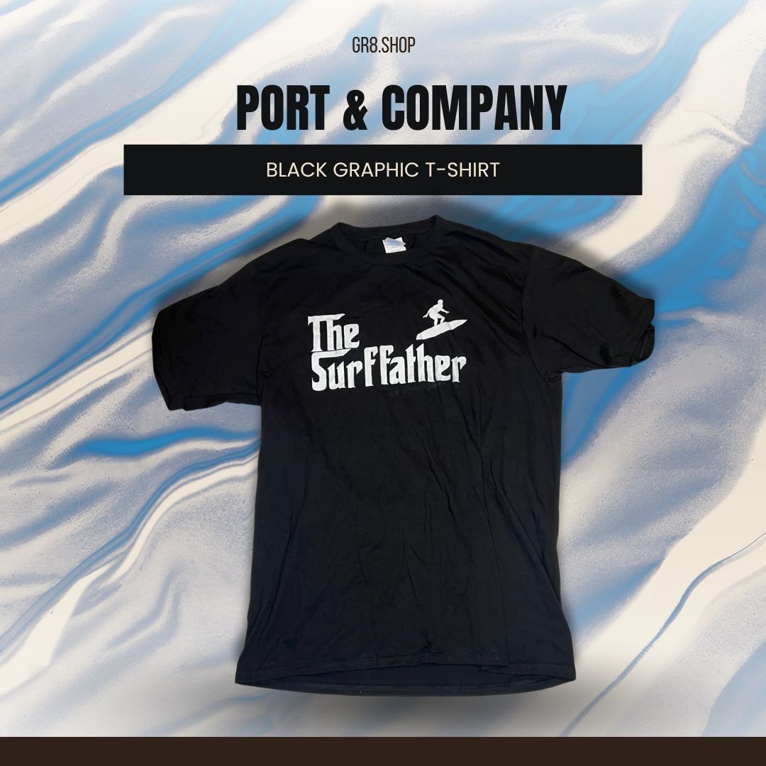 Port & Company The Surf Father Black Graphic Tee Medium By Port & Company 1 Size US M / EU 48-50 / 2 - 1 Thumbnail