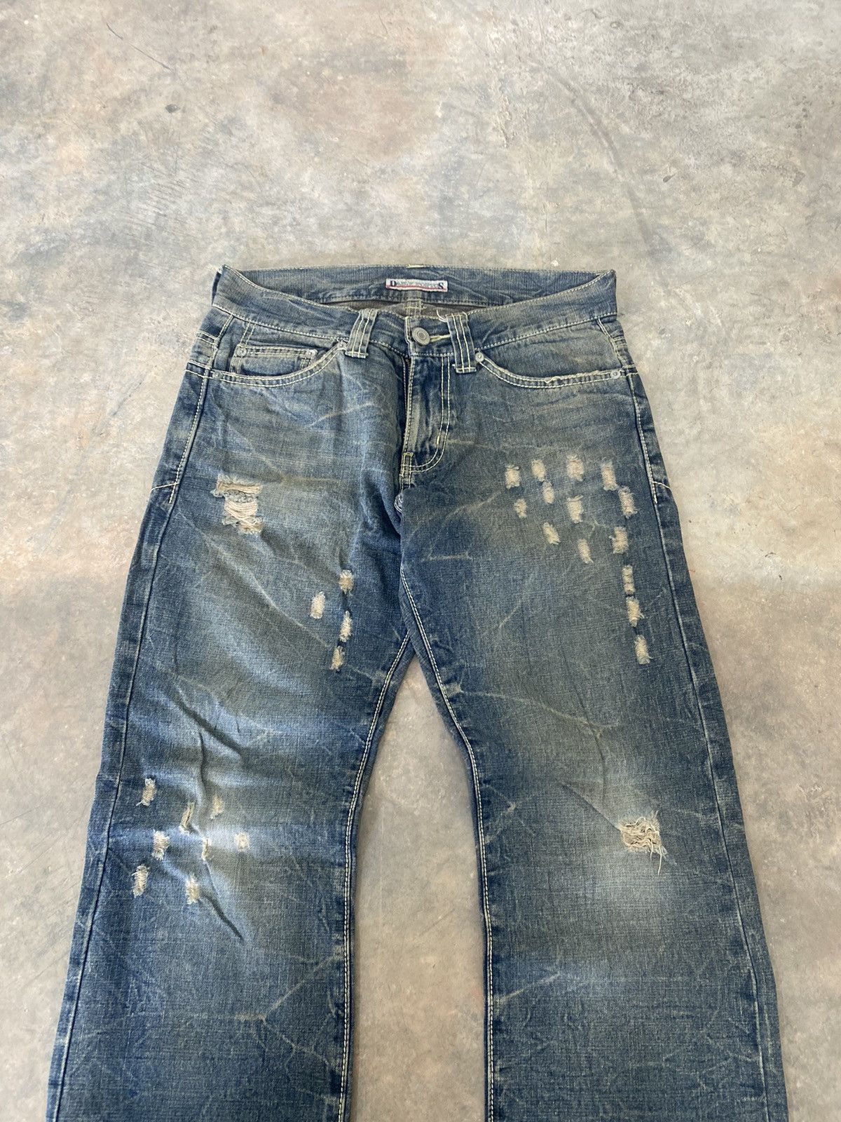 Hysteric Glamour Sick☠️ DS Claw Flare Jeans Distressed Punk Grunge Gothic Lgb Size US 31 - 5 Thumbnail