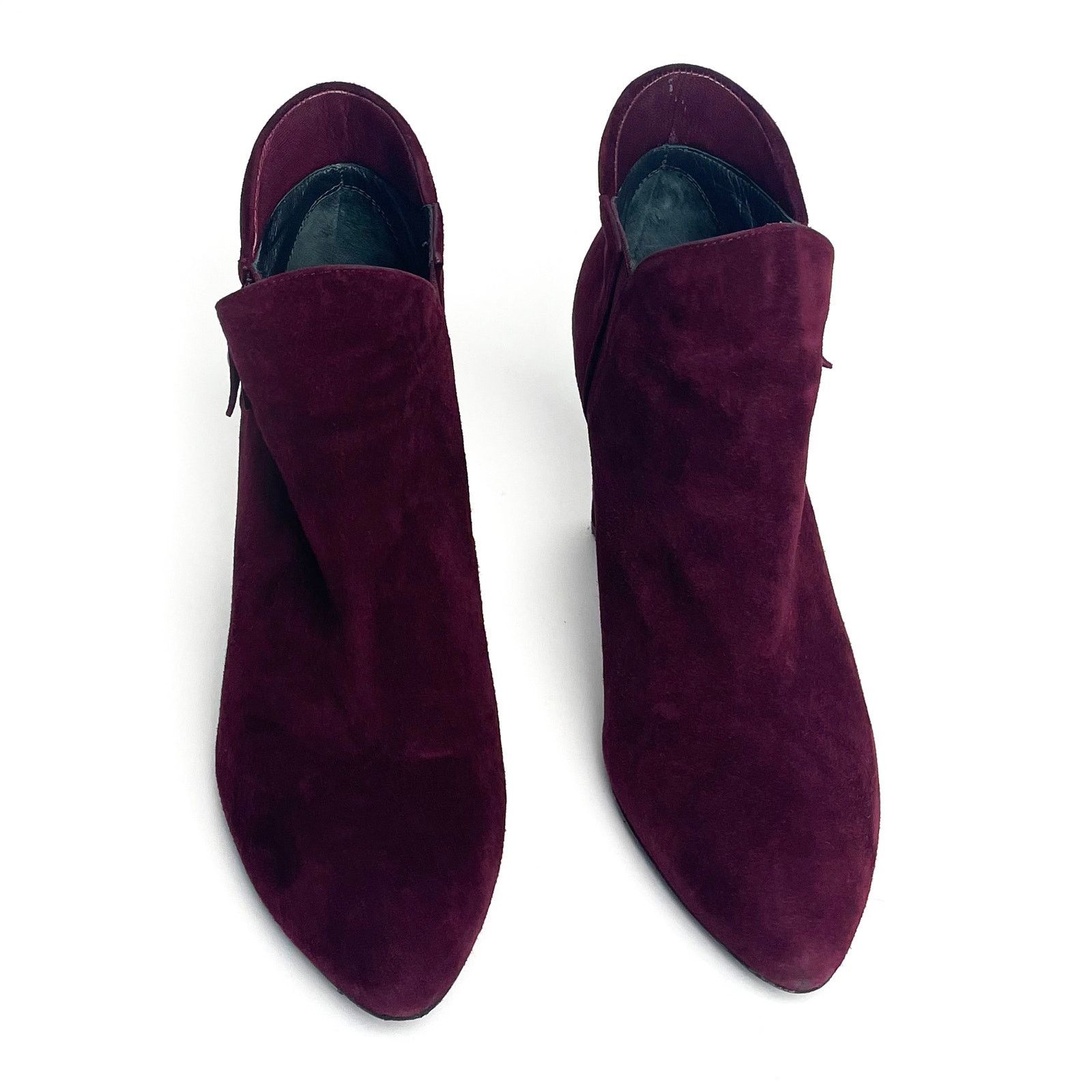 Stuart Weitzman Purple Suede Pumps (Zip up - Bordeaaux Suede) Size US 8.5 / IT 38.5 - 2 Thumbnail