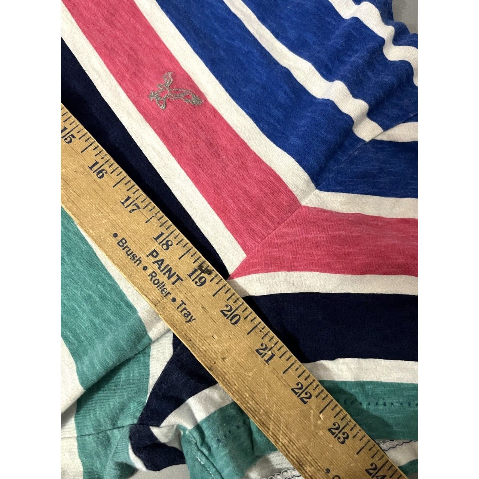 American Eagle Outfitters AMERICAN EAGLE OUTFITTERS V-Neck Stripe Shirt Blue Men's Short Sleeve Size XL Size US XL / EU 56 / 4 - 5 Thumbnail