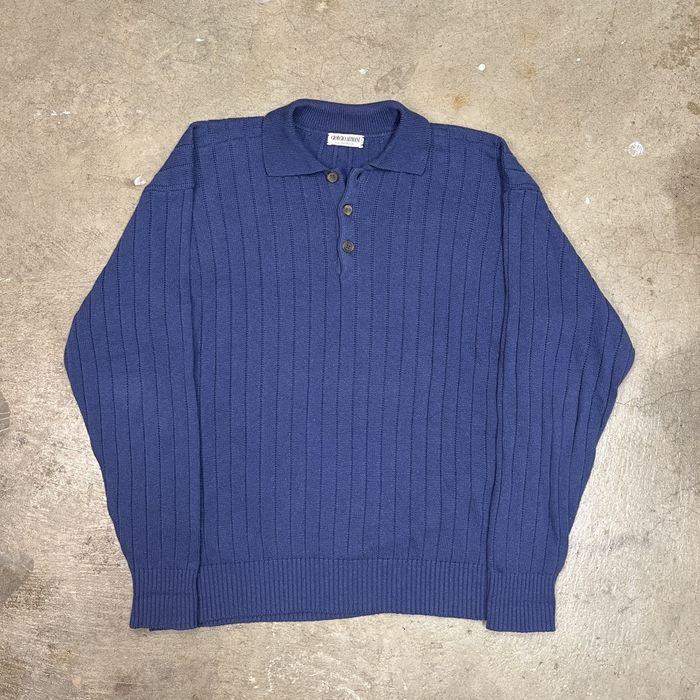 Vintage Vintage Giorgio Armani Knit Polo Silk Long Sleeve