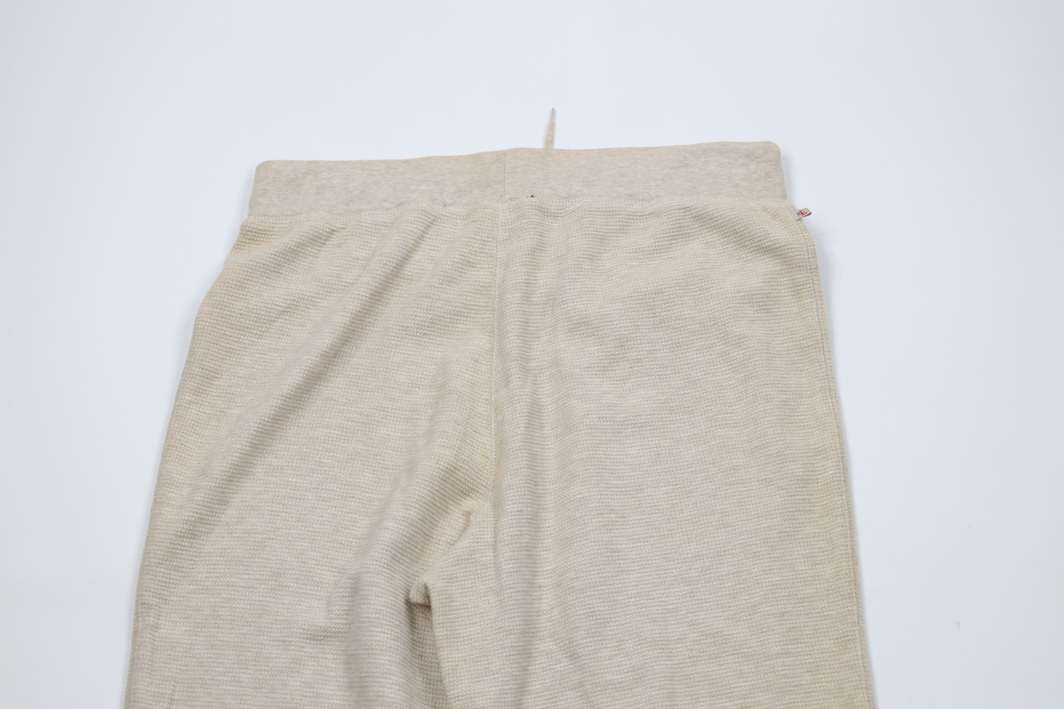 Ralph Lauren × Vintage Vintage 90s Ralph Lauren Waffle Knit Wide Leg Pants Beige Size 34" / US 12 / IT 48 - 12 Thumbnail