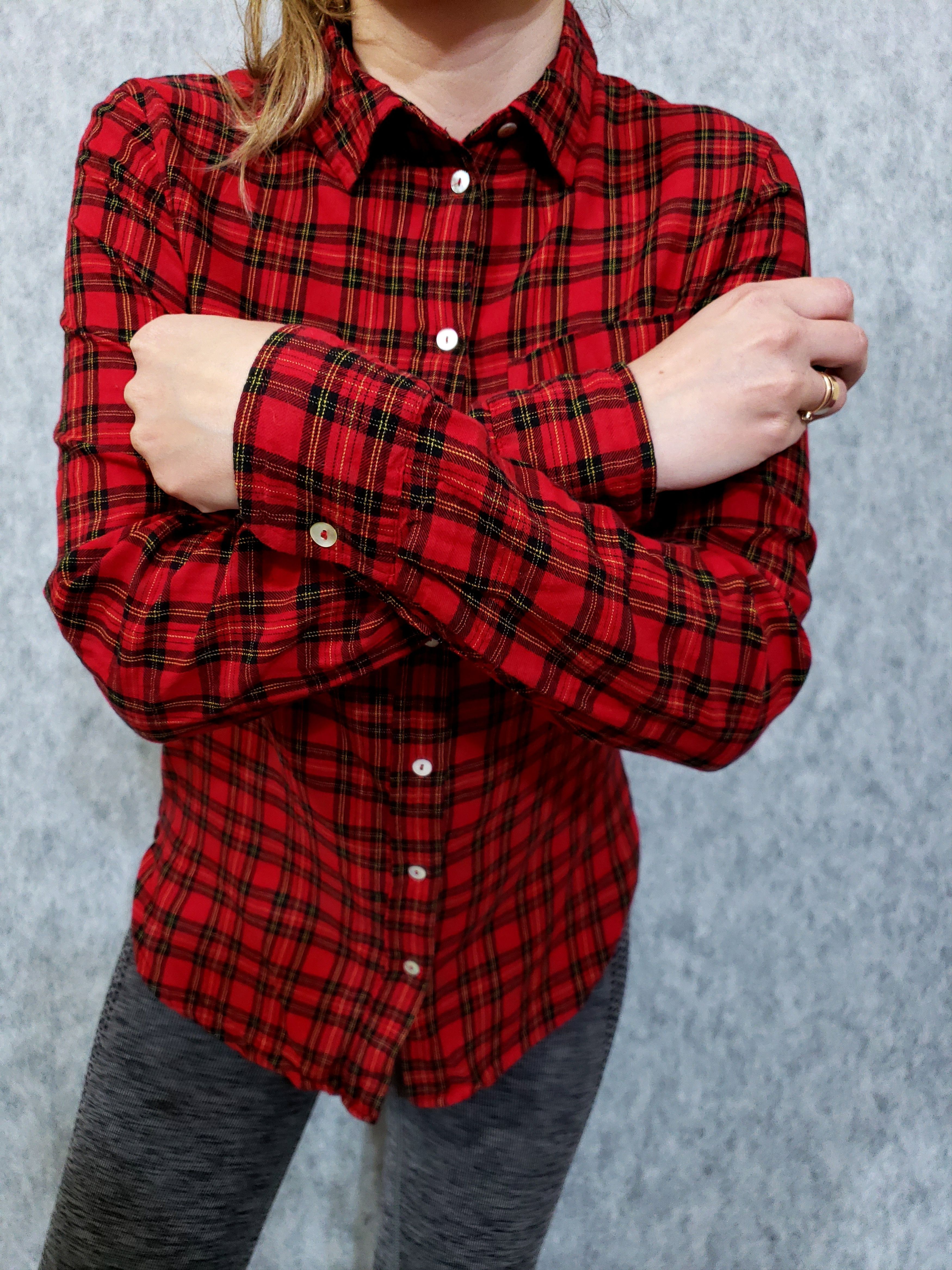 H&M H&M Checkered coton Long Sleeve Collared Top Shirt Size M / US 6-8 / IT 42-44 - 2 Thumbnail