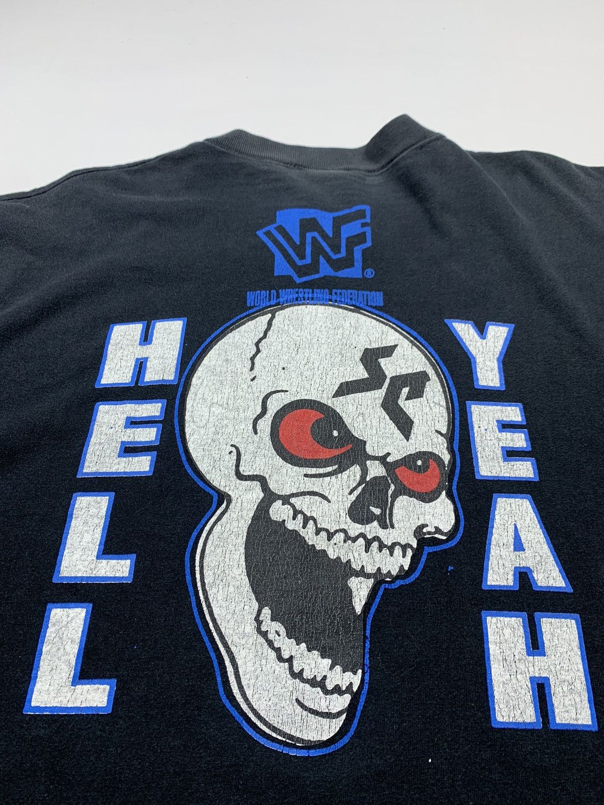WCW/nWo × WWE × WWF Vintage WWF Faded Distressed Black Size US XL / EU 56 / 4 - 3 Thumbnail