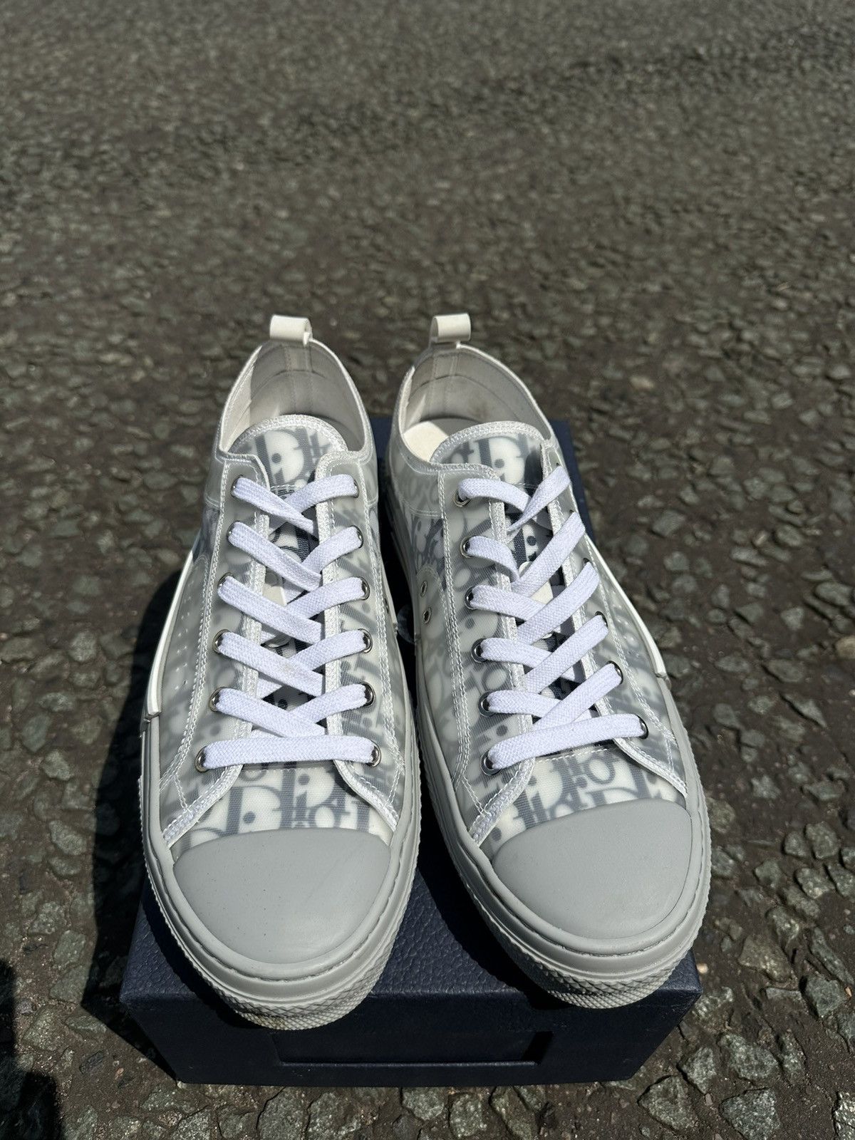 Dior Dior B23 Low White Navy Oblique Size US 10 / EU 43 - 2 Thumbnail