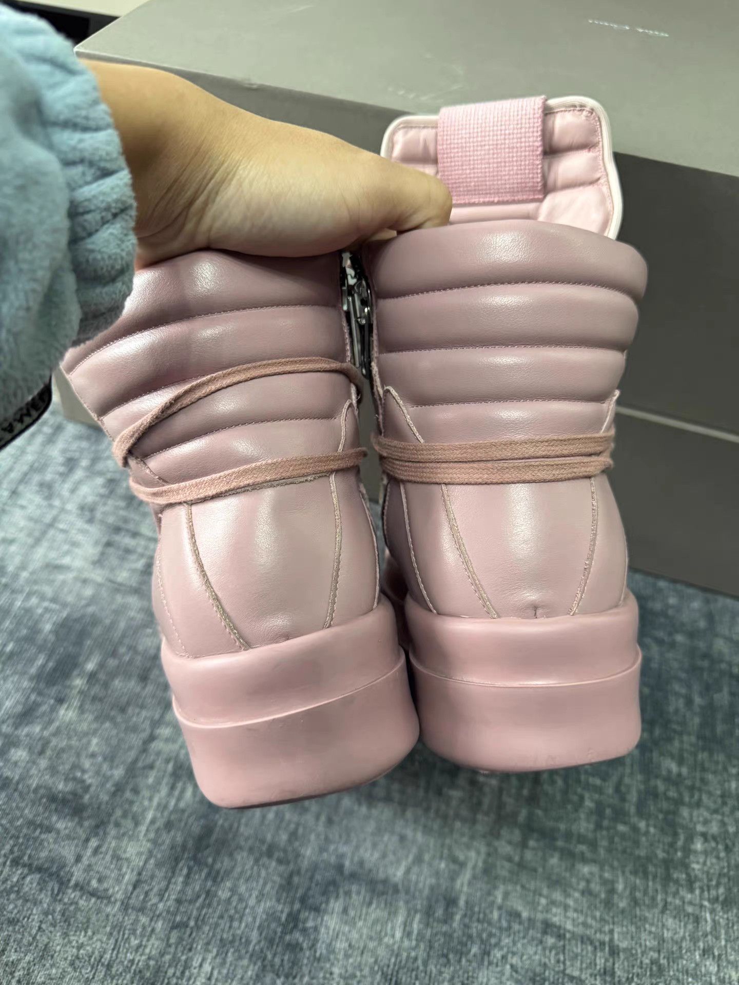 Rick Owens Rick Owens Mainline Thick Sole Triangle Sneakers Dusty Pink Size US 7 / EU 40 - 3 Thumbnail