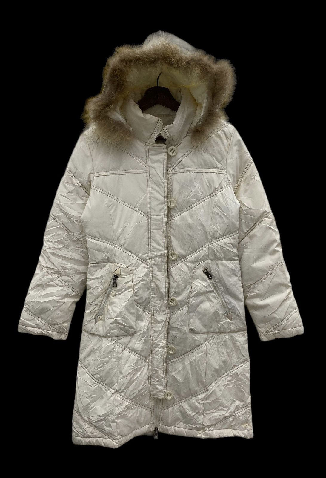 image of Abercrombie Fitch x Mink Fur Coat Best Offerabercrombie And Fitch Fur Parka Hoodies Jacket in White
