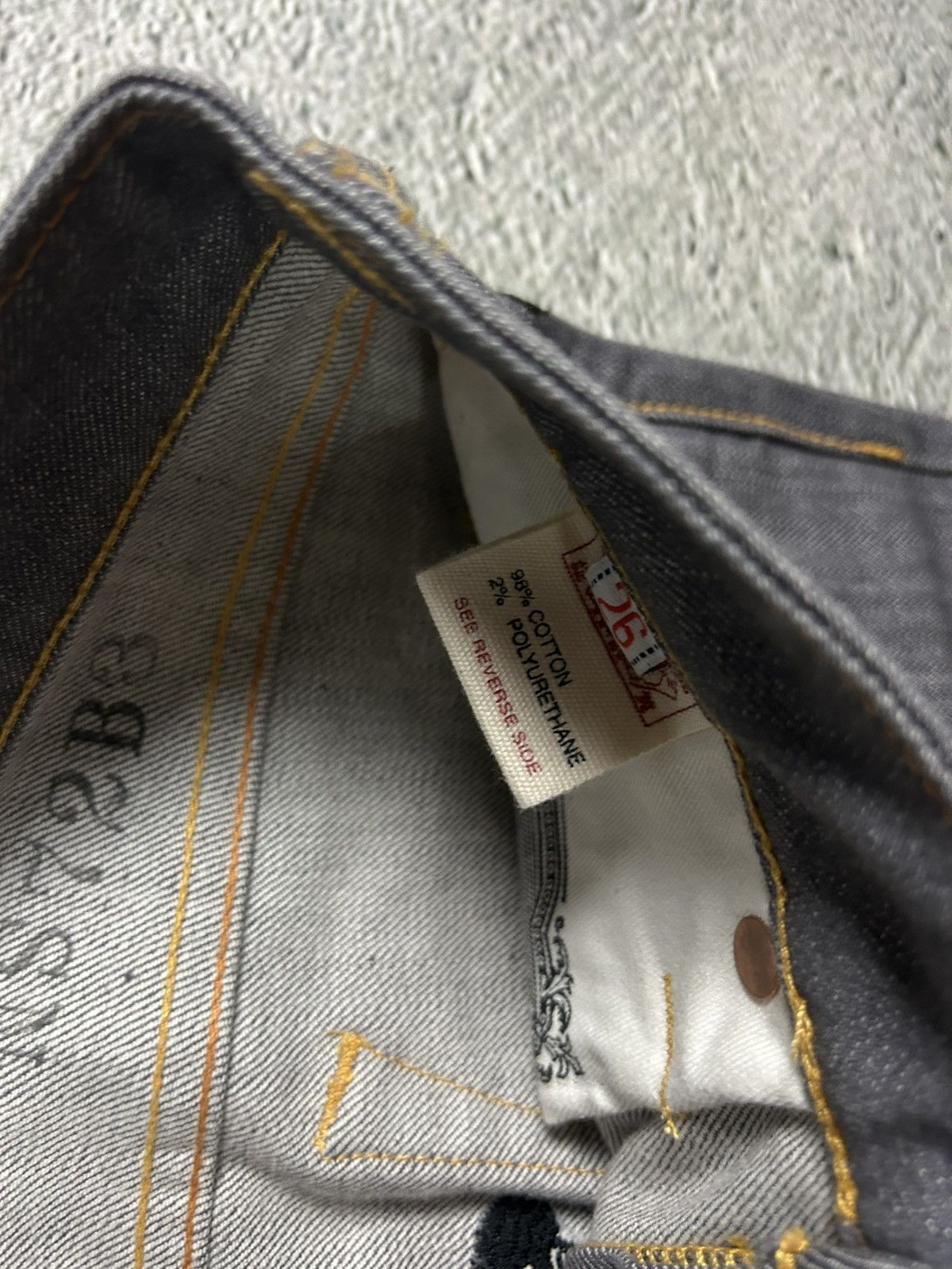 Evisu Evisu vintage daicock skull logo grey jeans black Size 26" / US 2 / IT 38 - 6 Thumbnail