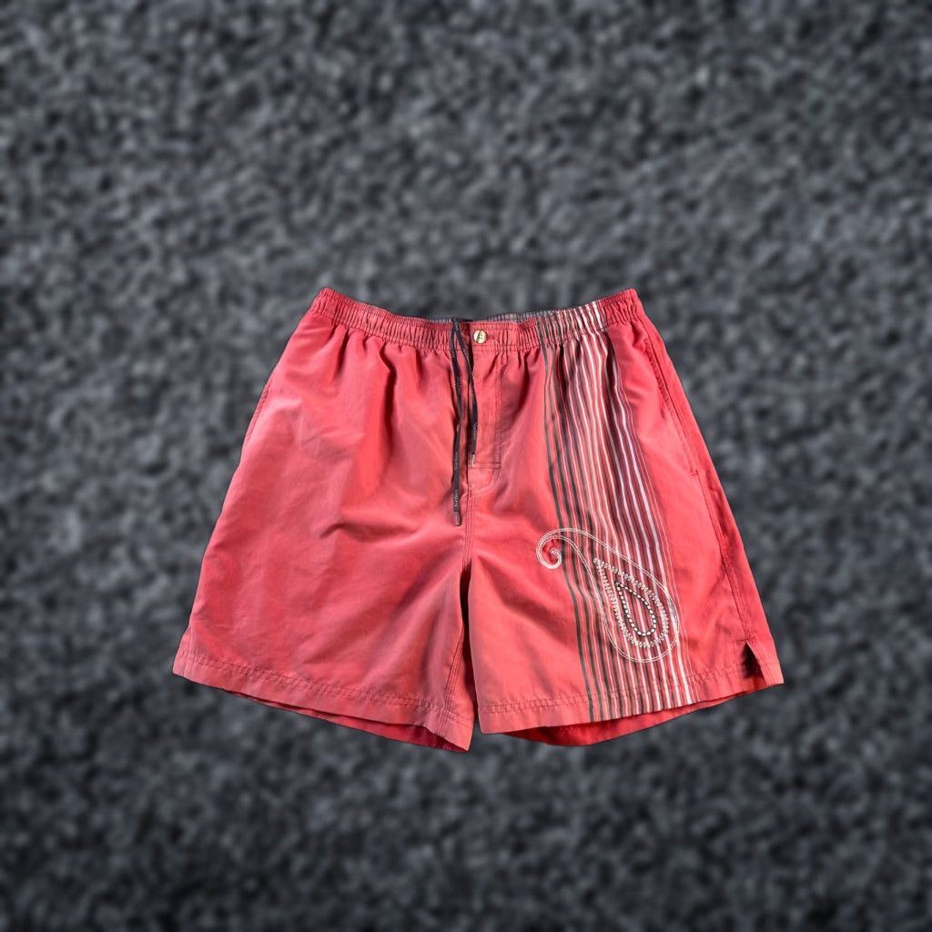 Nat Nast Nat Nast Swim Trunks Mens M Pink White Embroidered Short Lined Zipper Logo Surfing Vintage No N/A Size US 31 - 1 Thumbnail