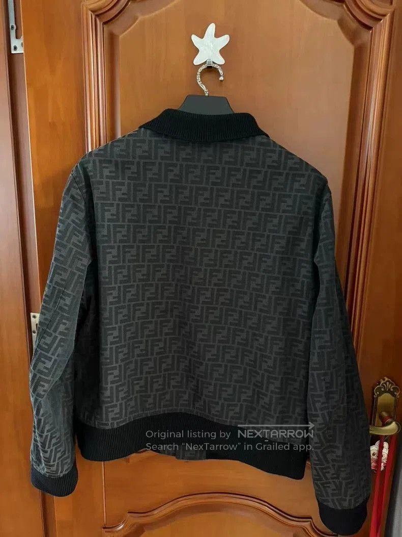 Fendi Fendi Black FF Patterned Bomber Jacket. Size US XL / EU 56 / 4 - 2 Thumbnail