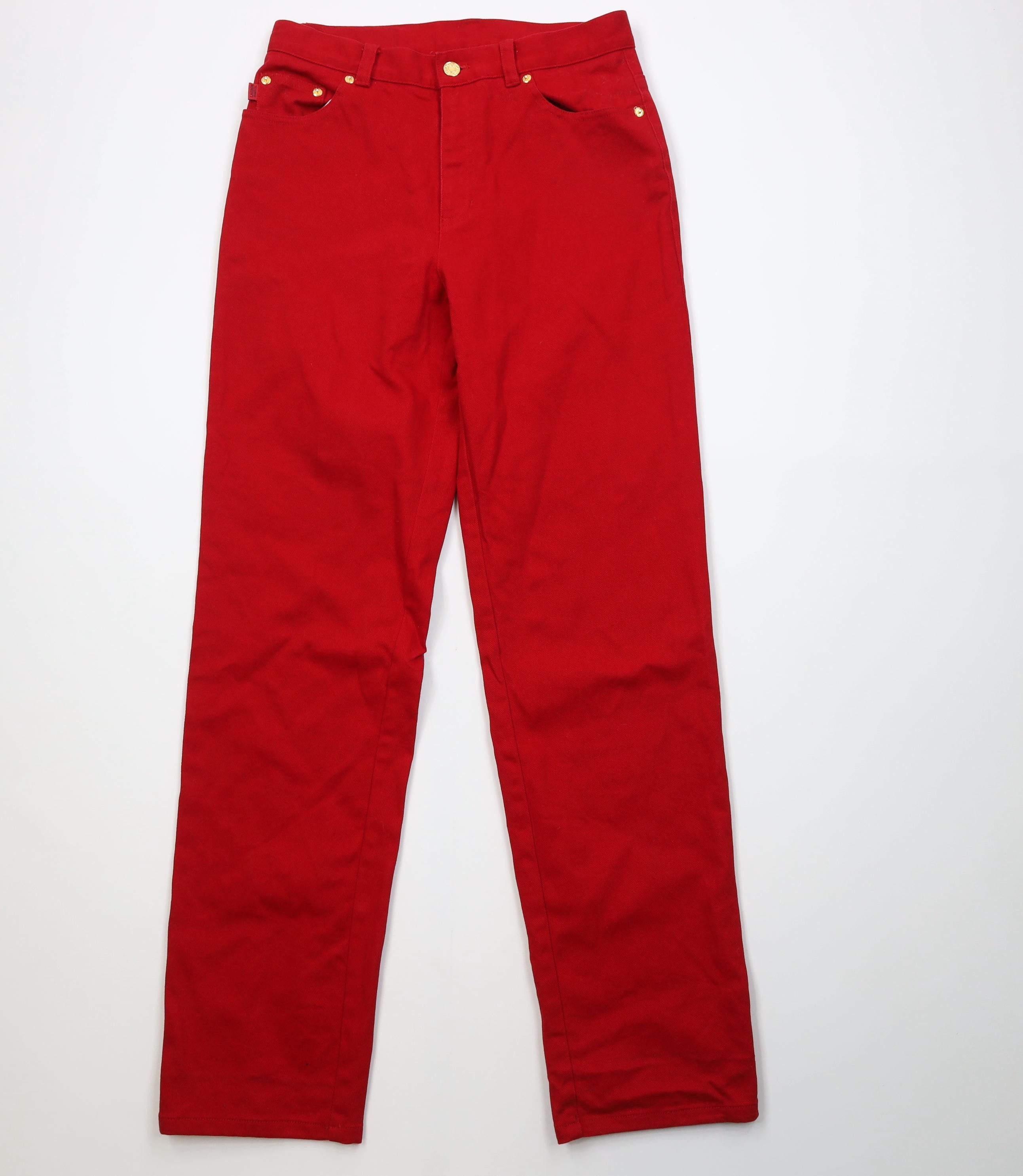 Polo Ralph Lauren Vintage 90s Ralph Lauren Straight Leg Denim Jeans Red Size 28" / US 6 / IT 42 - 1 Thumbnail