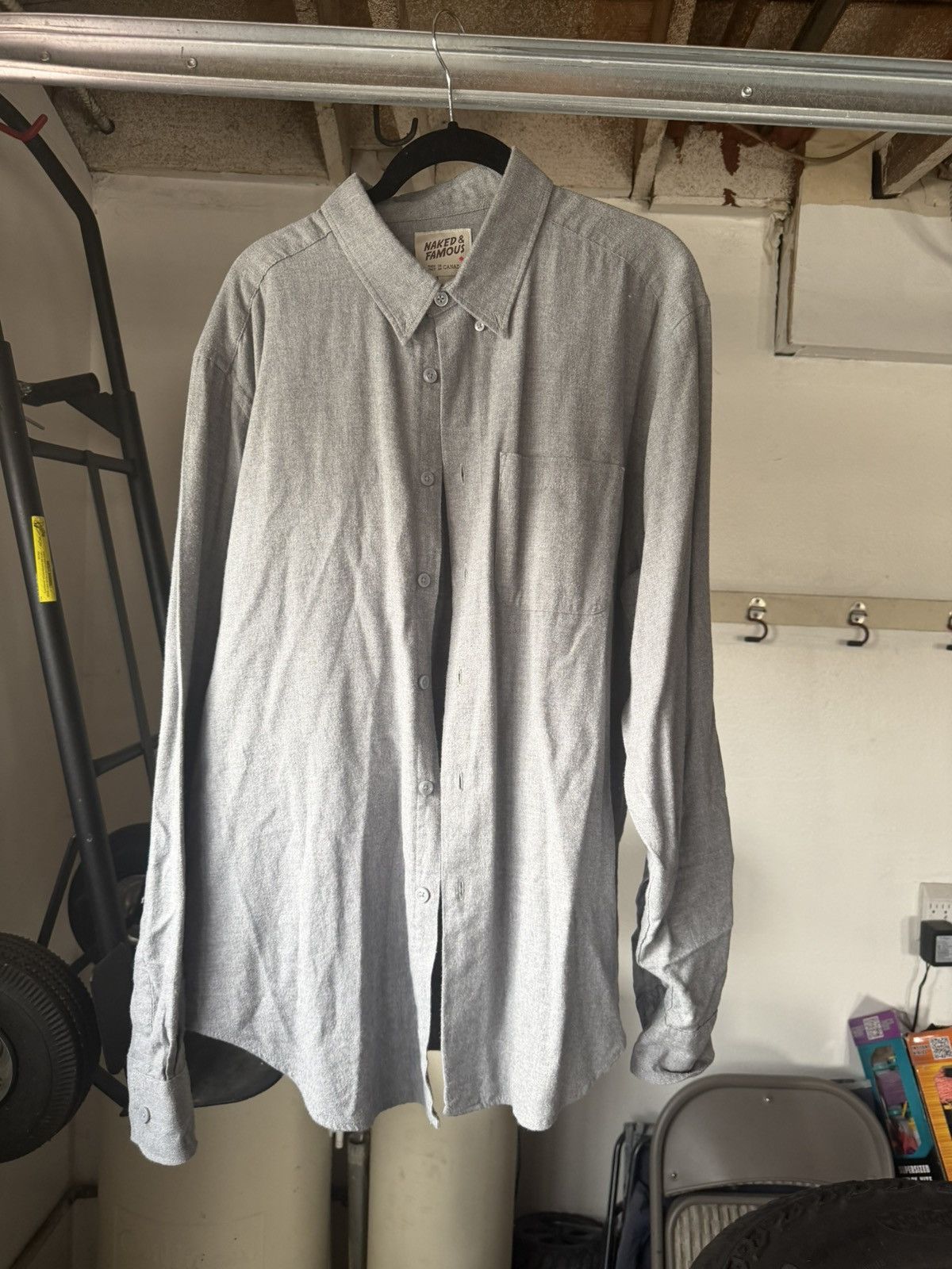 Naked & Famous Naked & Famous Easy Shirt XL Soft Flannel Disco’d Color Grey Size US XL / EU 56 / 4 - 1 Thumbnail