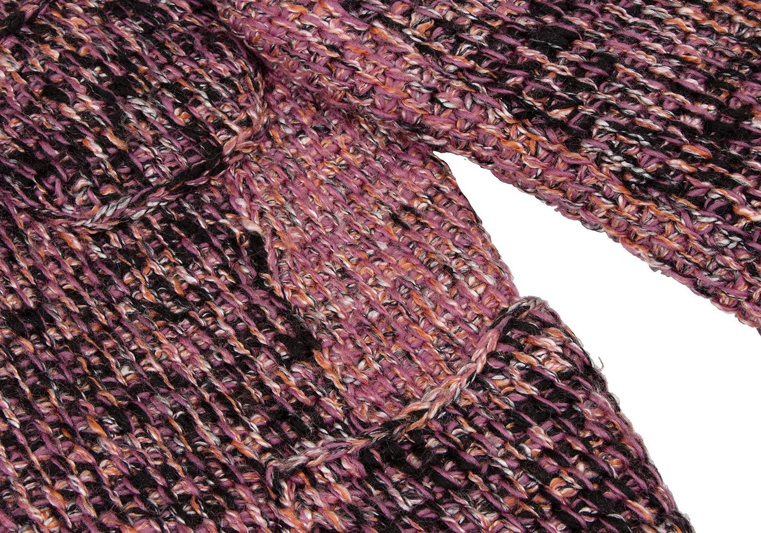 Issey Miyake Mixed Low Gauge Knit Jacket in Purple and Black Size US M / EU 48-50 / 2 - 9 Thumbnail