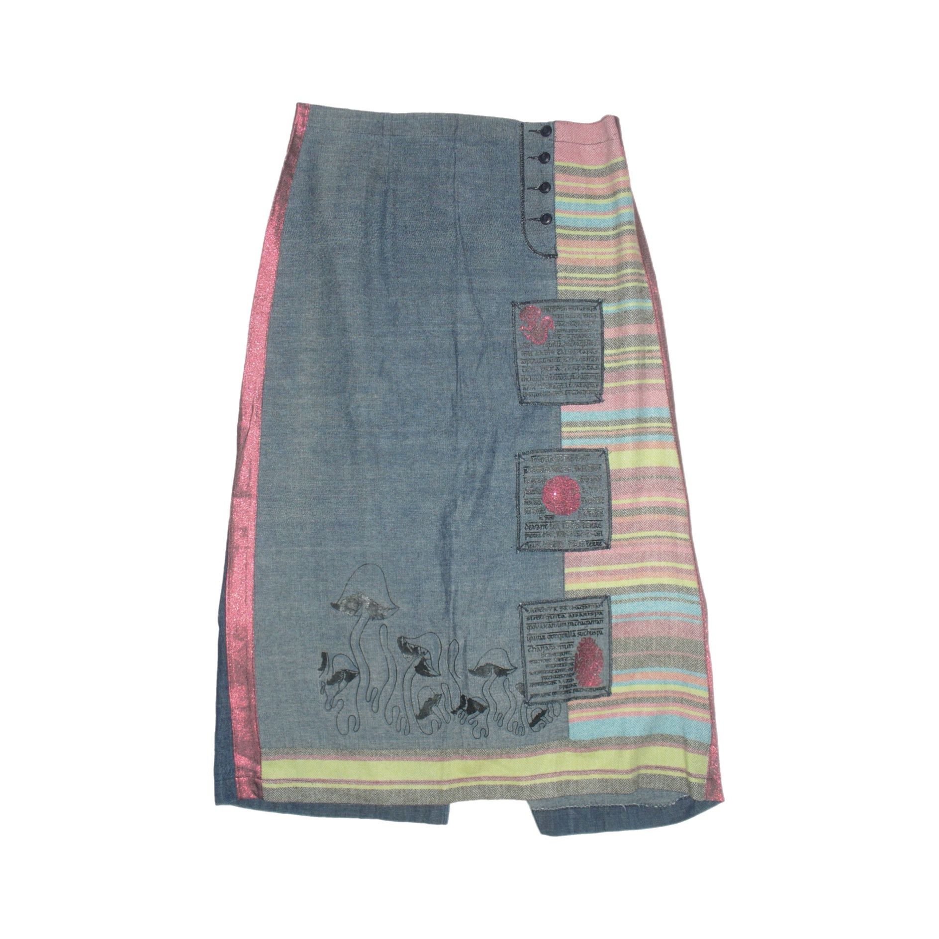 Other 100% cotton mushroom exotic maxi denim skirt Size 32" / US 10 / IT 46 - 2 Thumbnail