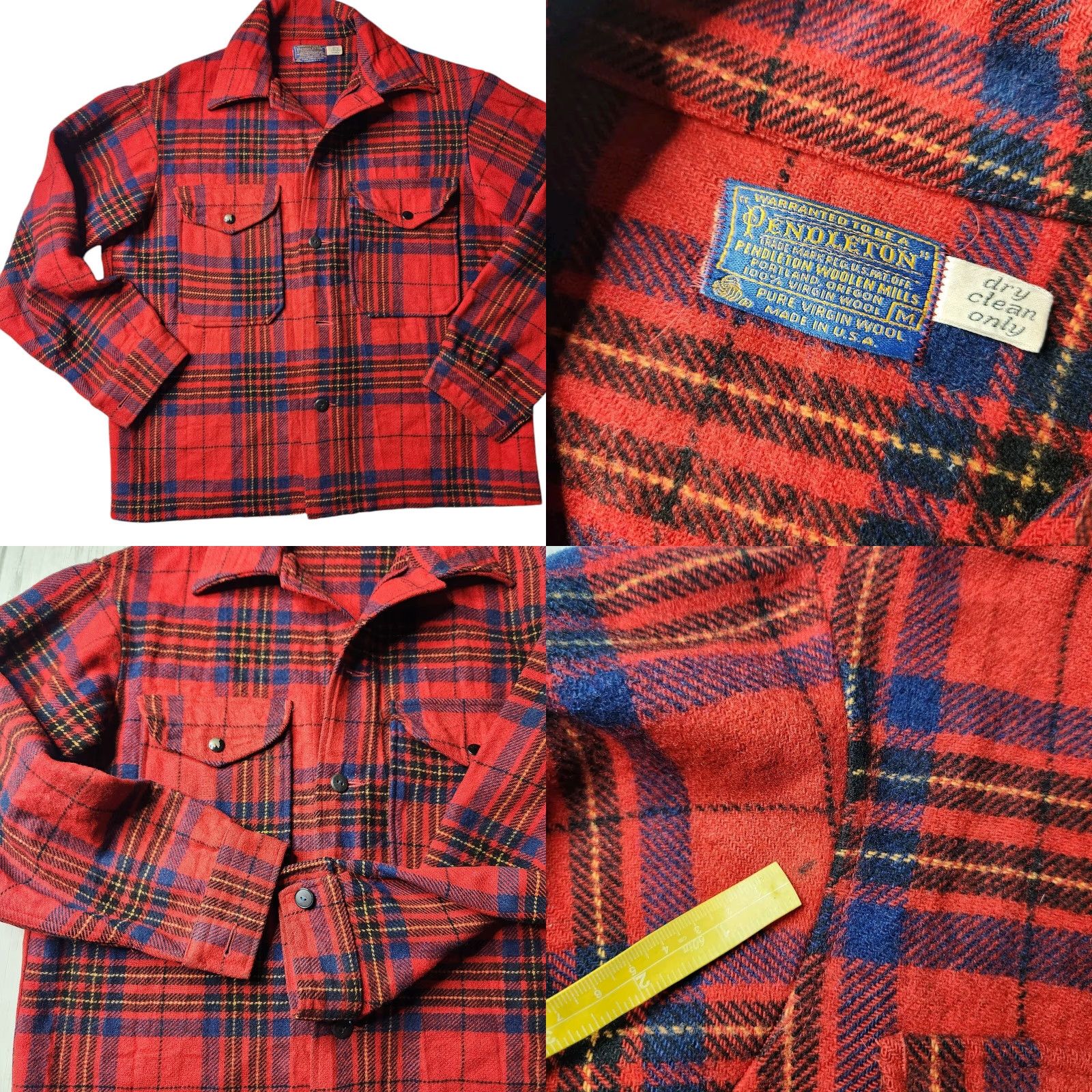 Pendleton VINTAGE Pendleton Shirt Mens Medium M Red Plaid Wool Button-Up Shacket Board Shirt Size US M / EU 48-50 / 2 - 8 Thumbnail