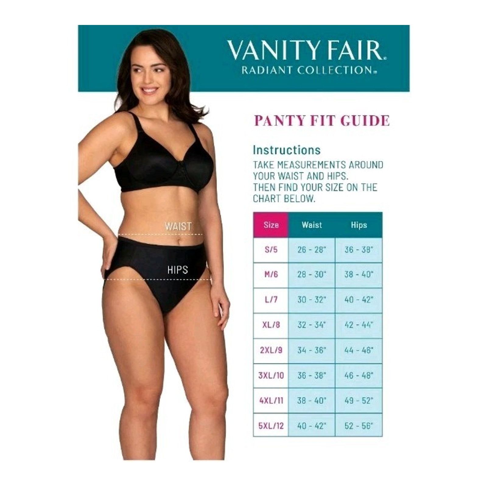 Other Radiant Vanity Fair 3-Pack Hi-Cut Comfort Panties Size S/5 Size ONE SIZE - 4 Thumbnail