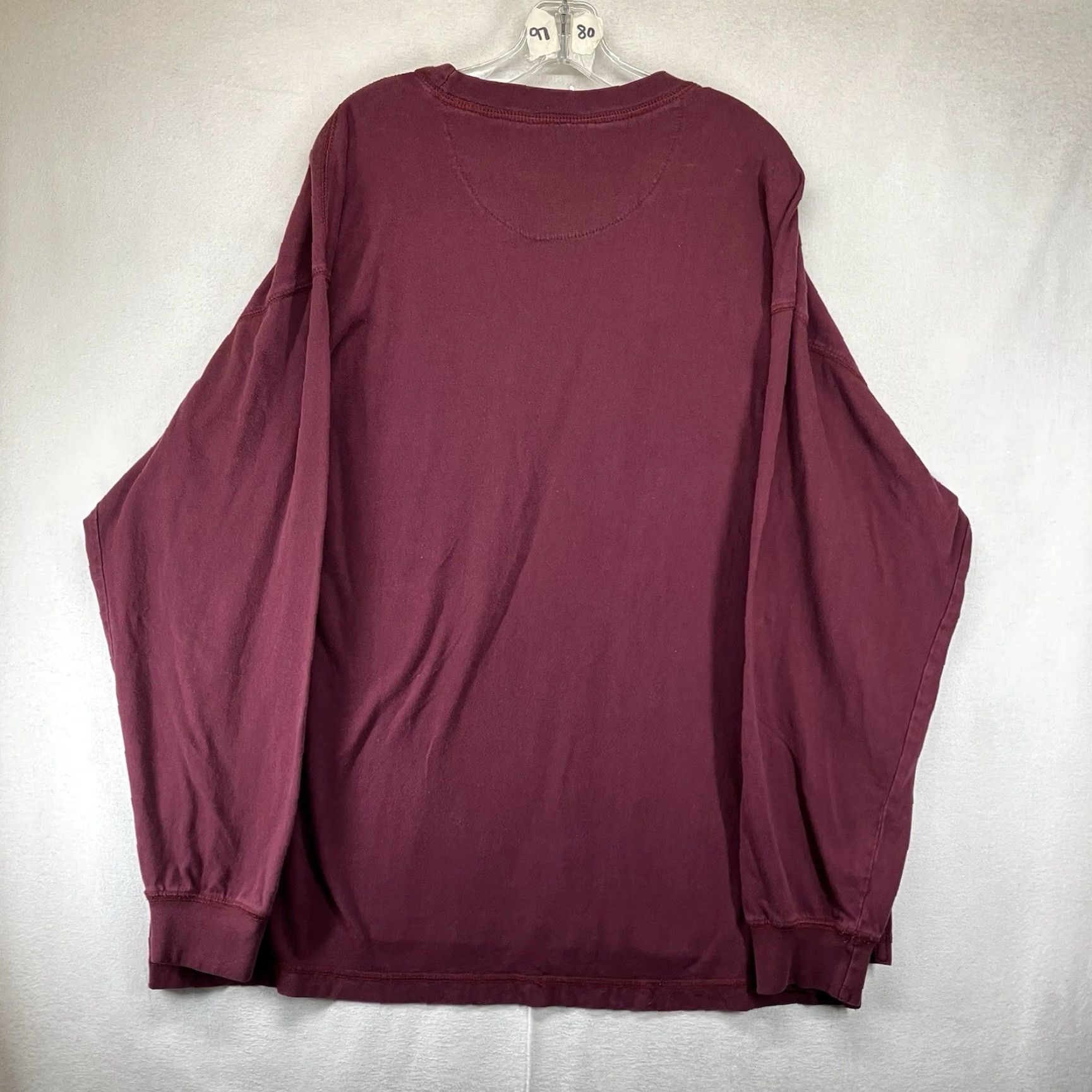 Vintage VINTAGE Gravel Gear Men’s T-Shirt Long Sleeve Merlot 2XL Red Cotton Knit Crew Neck Fisherman Pockets Heavyweight Outdoor Work Wear Mens Size US XXL / EU 58 / 5 - 2 Thumbnail