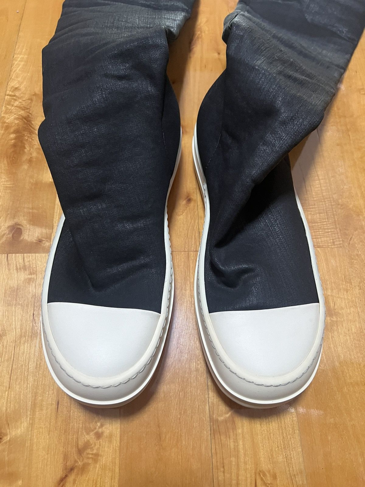 Rick owens waxed thigh high stocking ramones