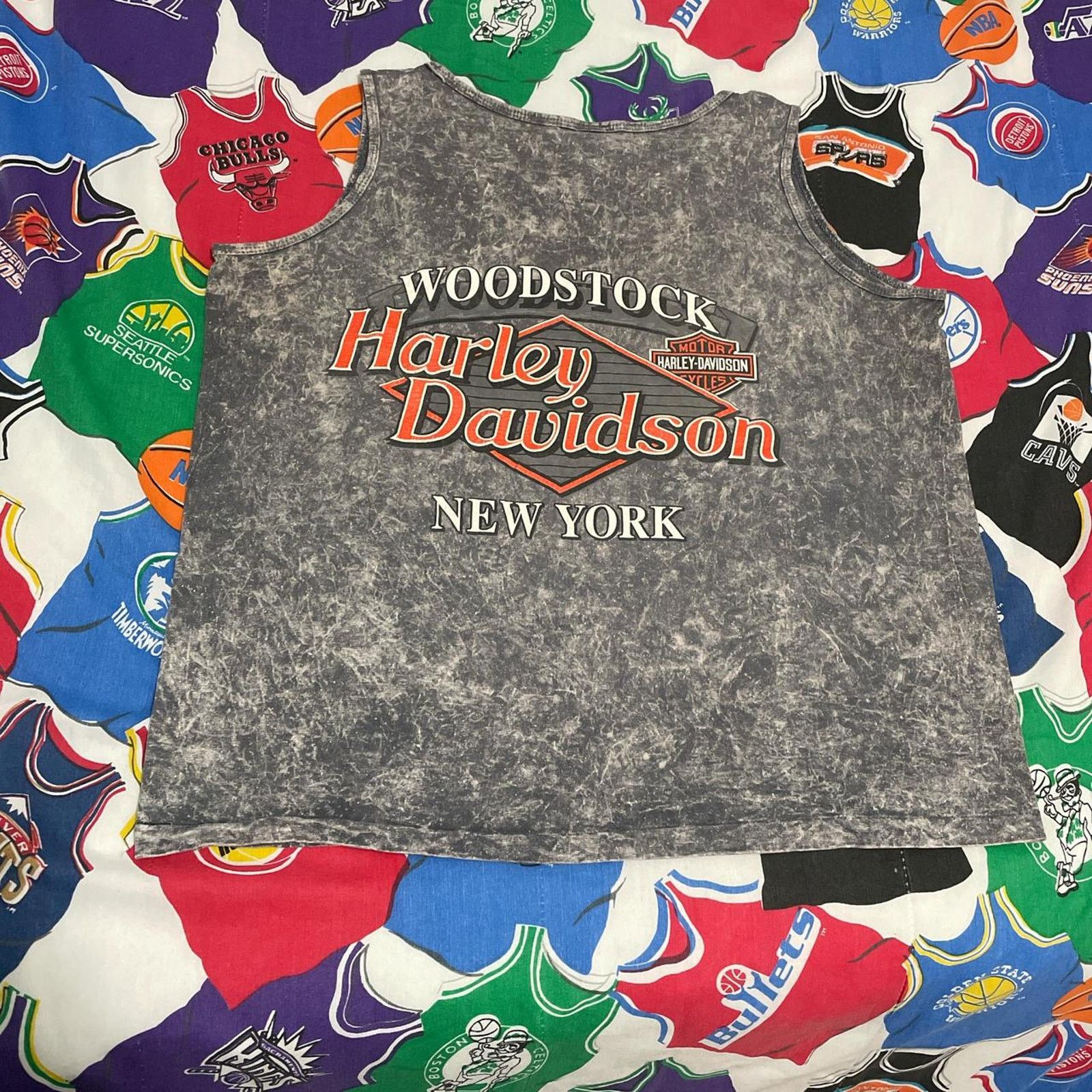 Harley Davidson × Vintage Vintage 90s Harley Davidson Motorcycle New York Tank Top Tee Size US XL / EU 56 / 4 - 2 Thumbnail