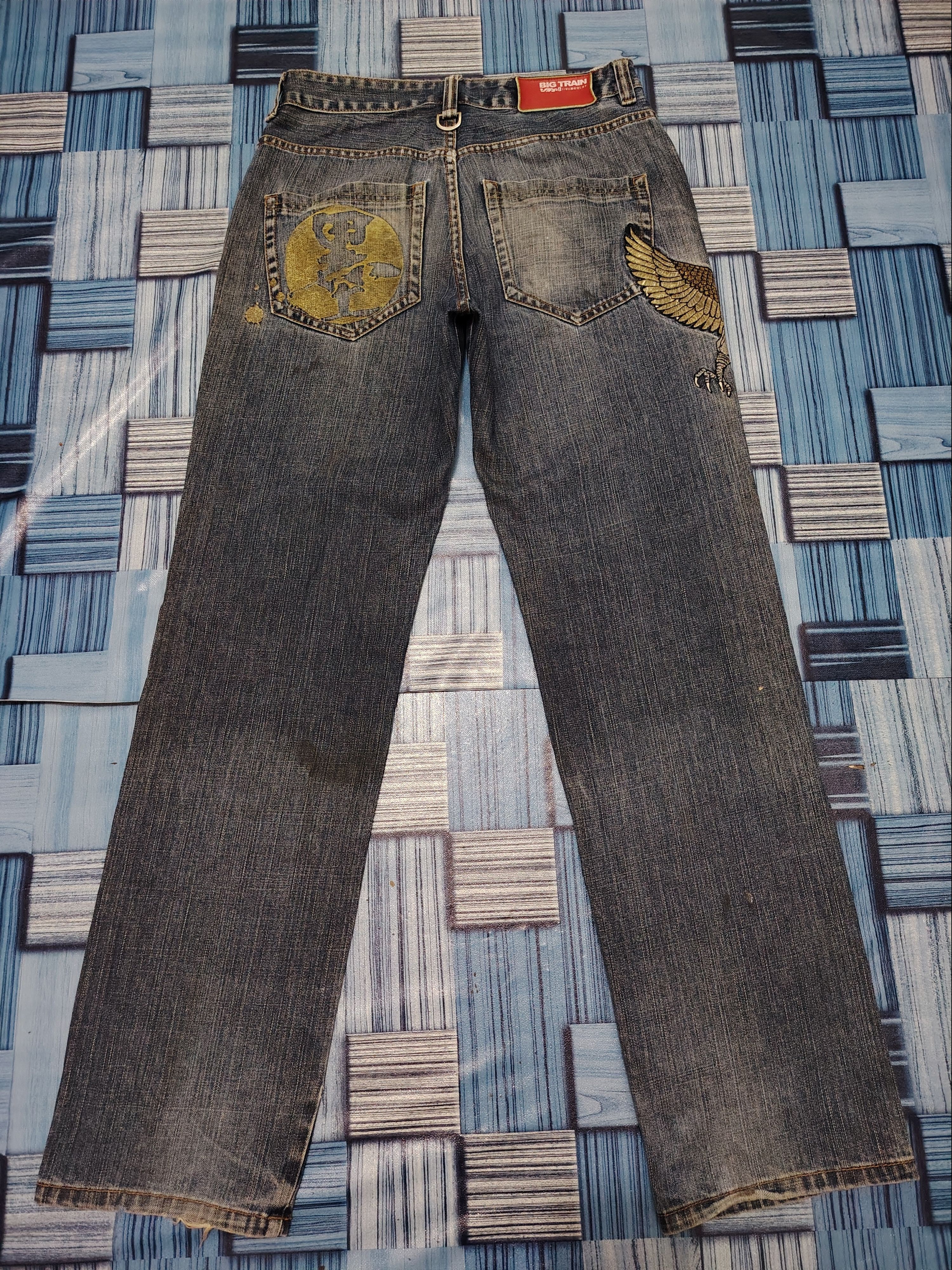 Samurai Jeans Japanese Osaka Big Train Embroidery Eagle Jeans Size US 28 / EU 44 - 16 Thumbnail