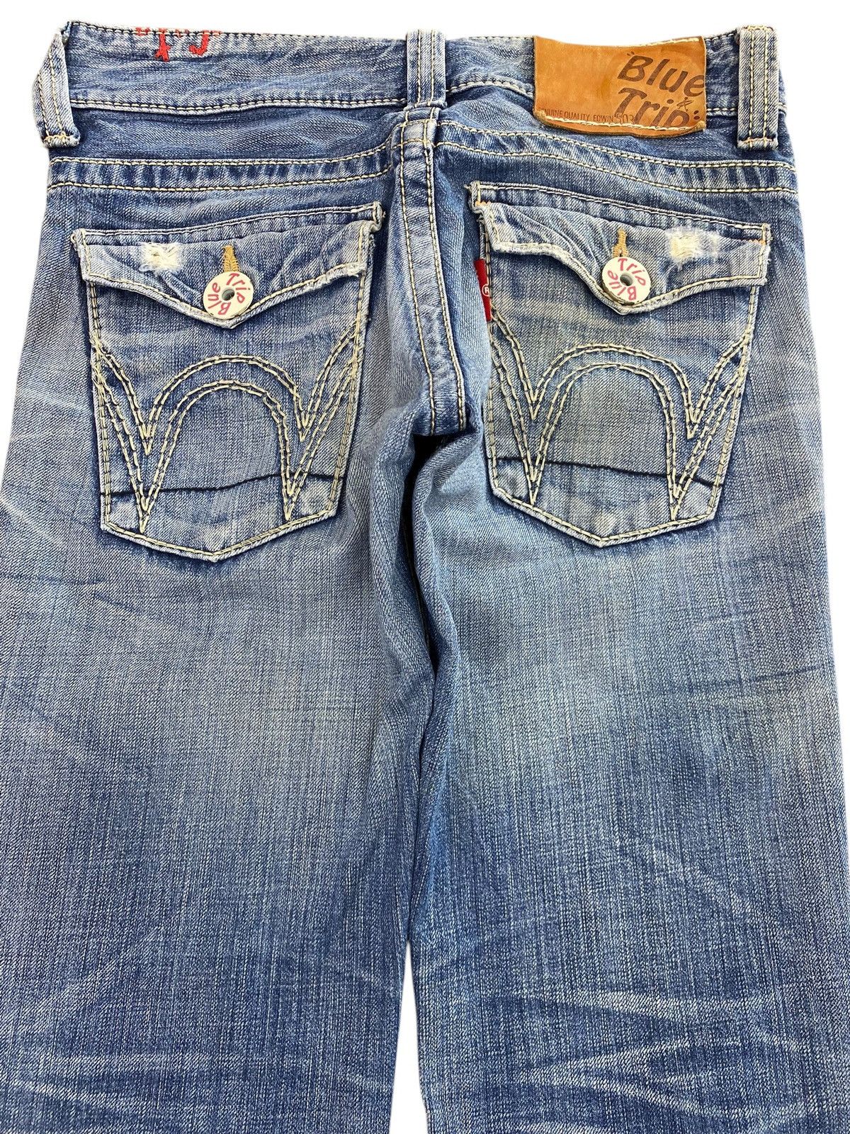 Edwin Edwin Blue Trip Faded Wash Whiskered Boot Cut Style Jeans Size US 28 / EU 44 - 4 Thumbnail