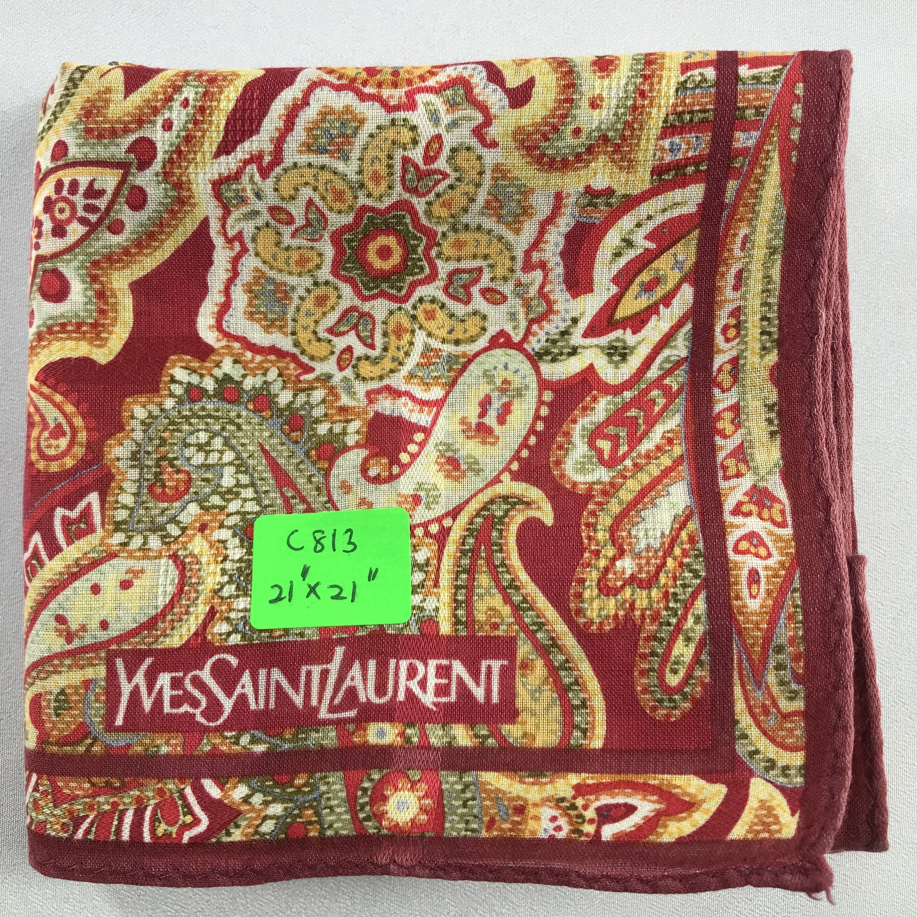 Yves Saint Laurent Yves Saint Laurent Handkerchief / Bandana / Neckerchief C813 Size ONE SIZE - 7 Thumbnail