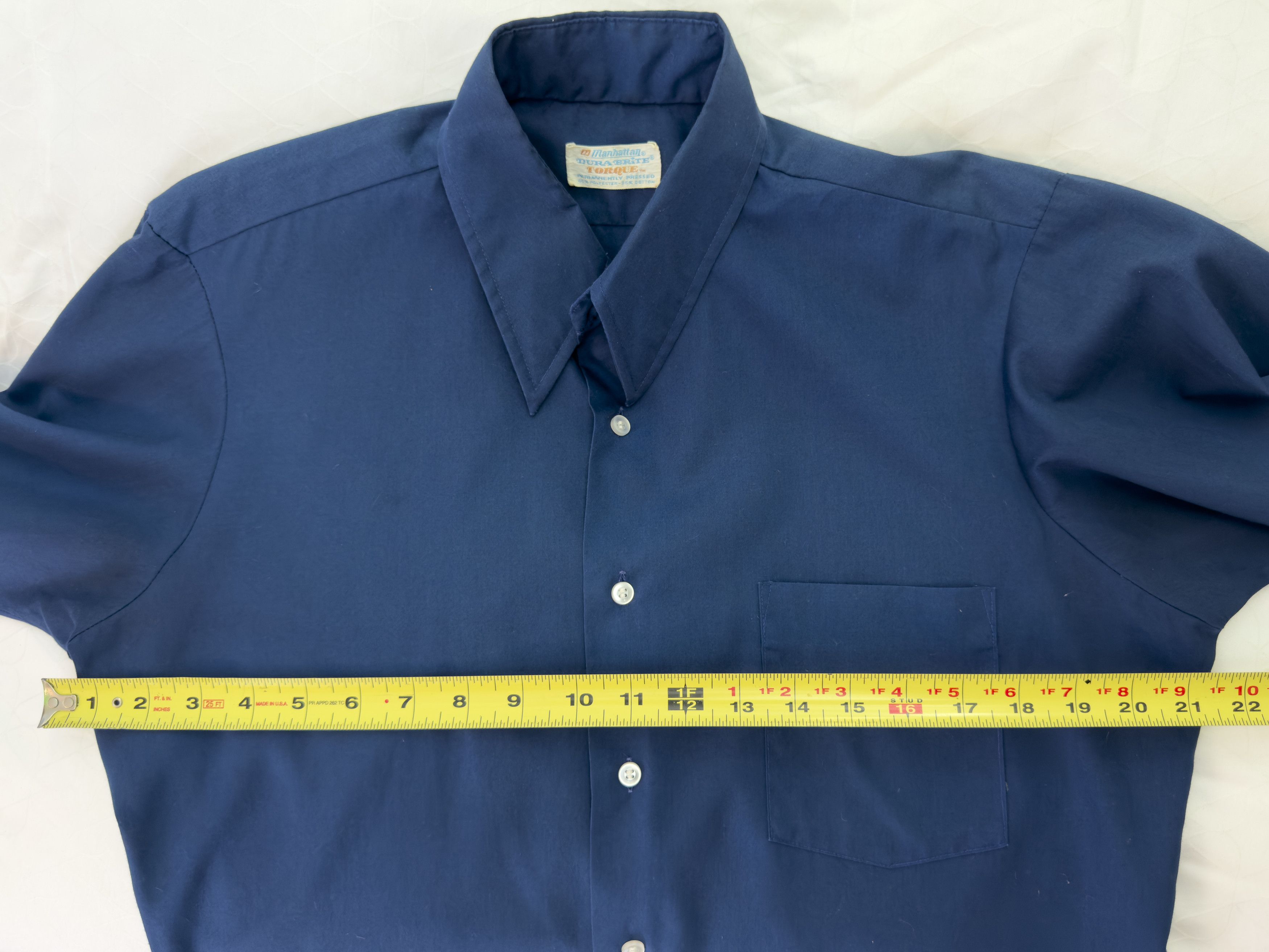 Other Vintage Navy Long Sleeve Button Up by Manhattan Dura-Brite Size US L / EU 52-54 / 3 - 7 Thumbnail