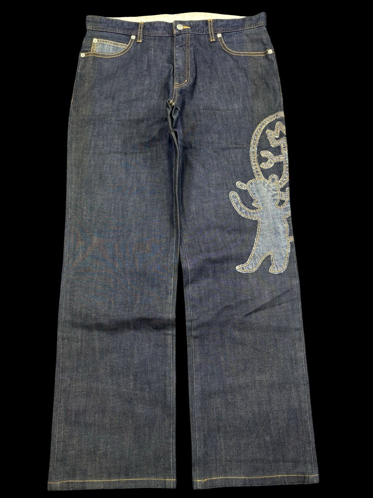 Jean Charles De Castelbajac Archival CASTELBAJAC Mammoth Patch Logo Stretchy Denim F889 Size US 34 / EU 50 - 1 Thumbnail