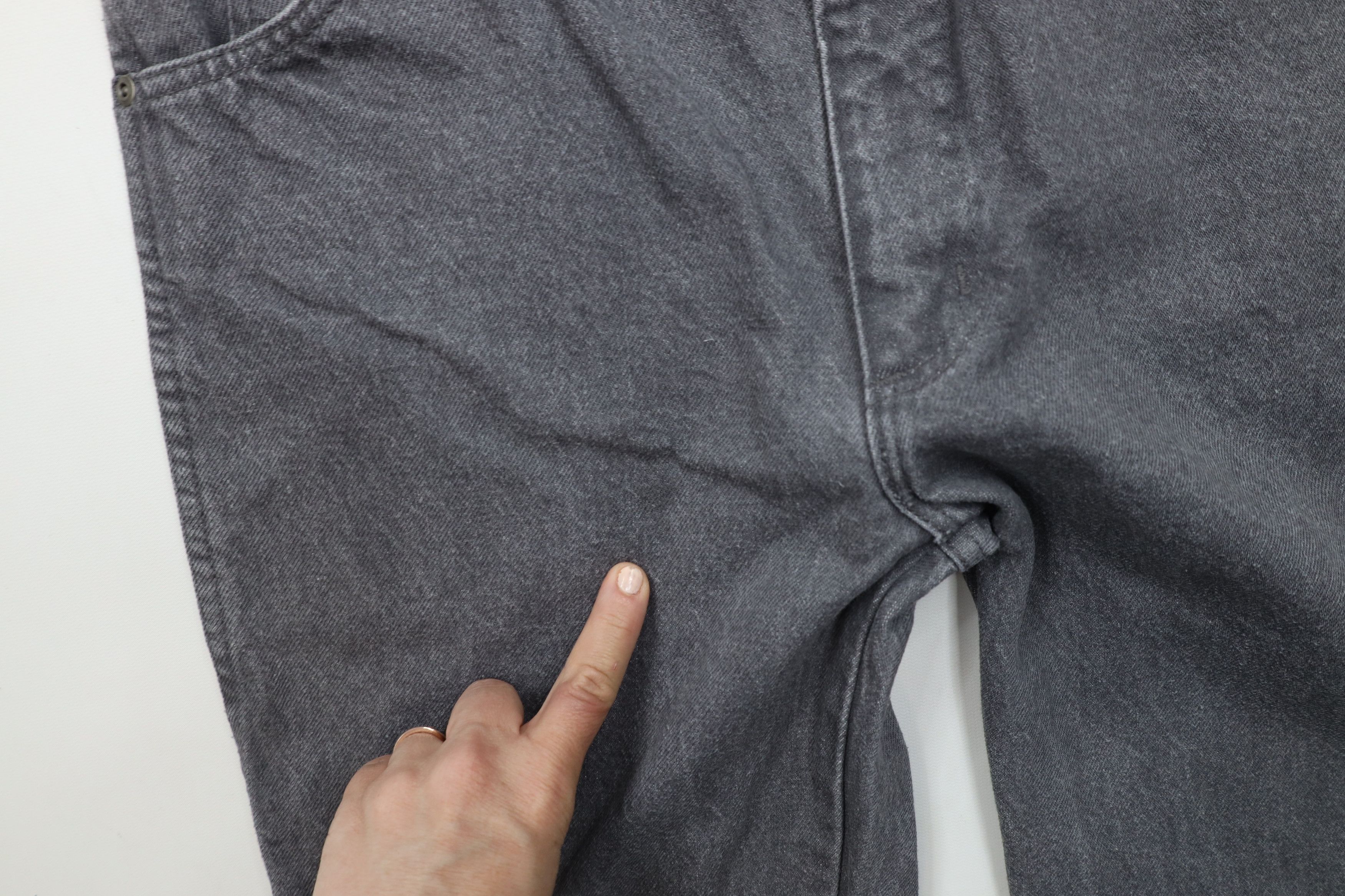 Lands' End × Vintage Vintage 90s Lands End Rigger Denim Jeans Gray Cotton USA Size US 36 / EU 52 - 6 Thumbnail