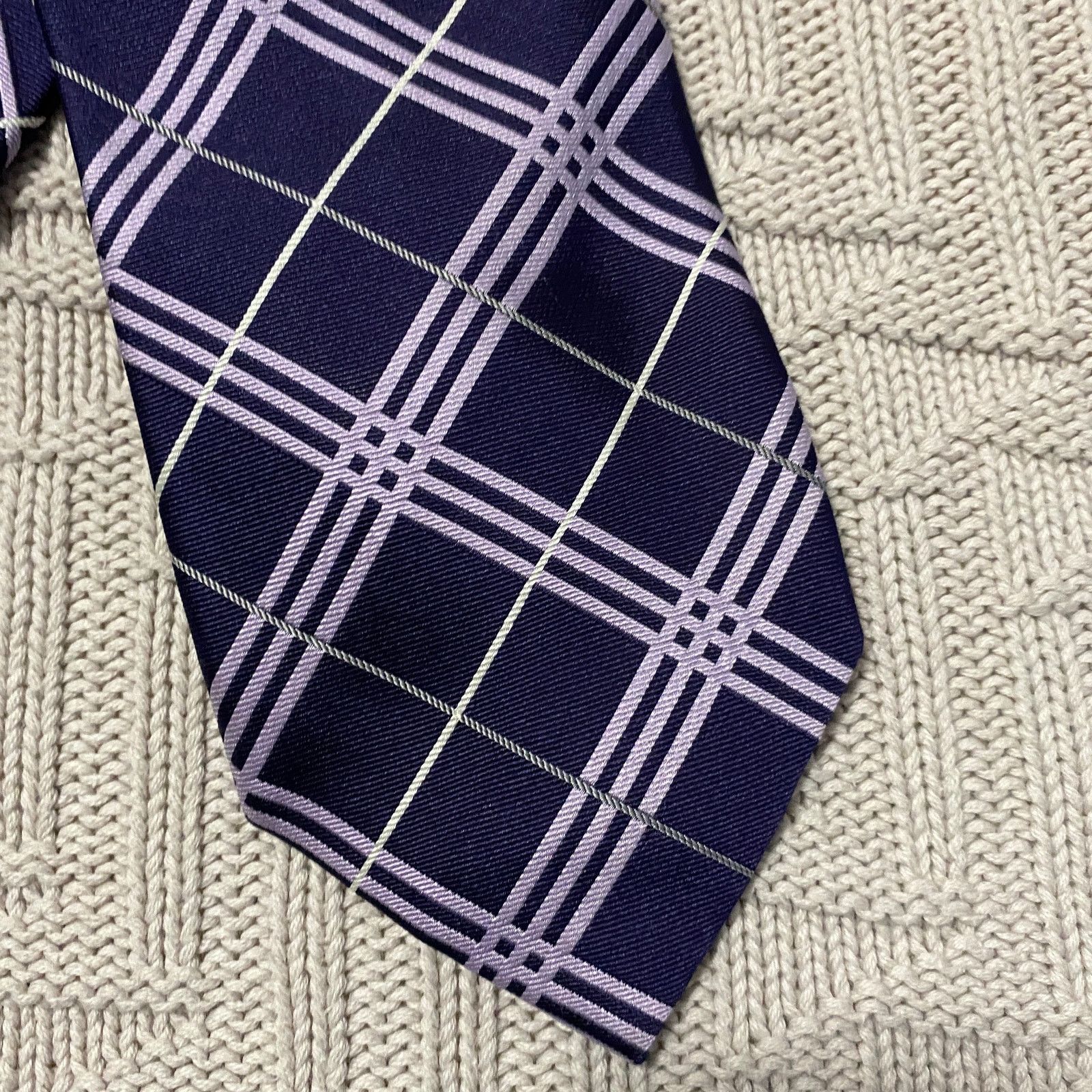 Altea Altea purple plaid Italian silk tie Size ONE SIZE - 2 Thumbnail