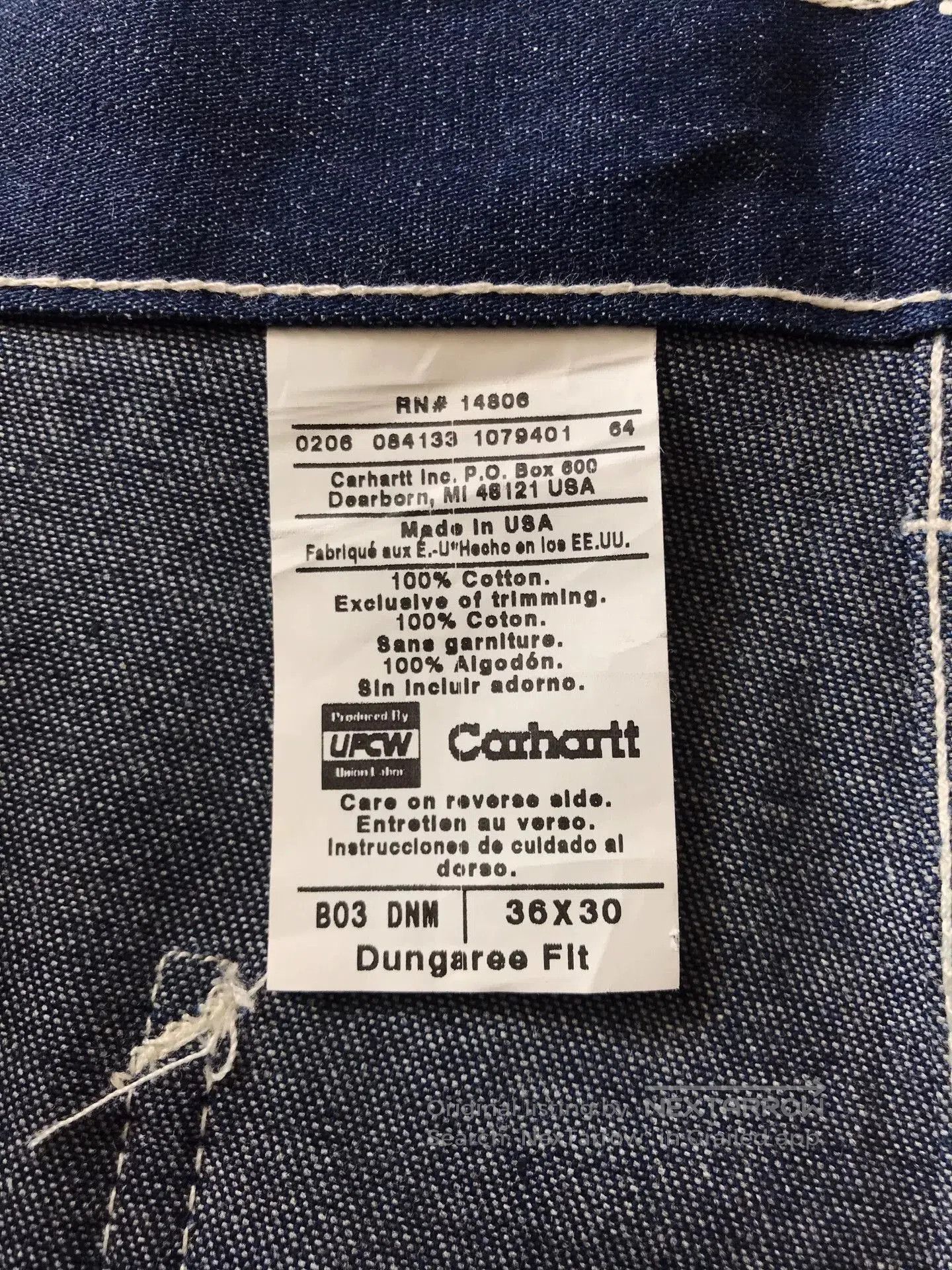 Carhartt Carhartt B03 Raw Denim Jeans W36L30. Size US 36 / EU 52 - 9 Thumbnail