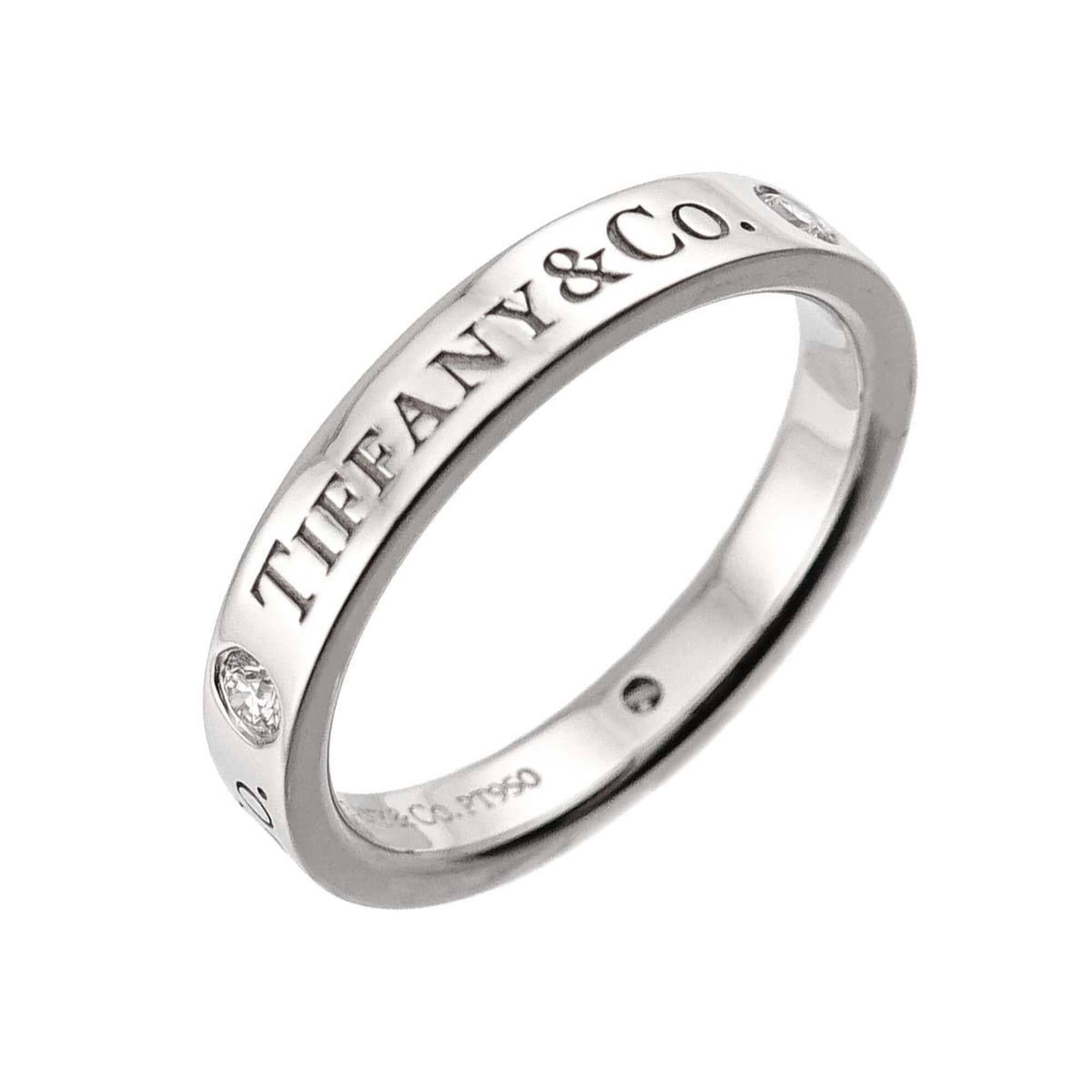 Tiffany & Co. Tiffany & Co. T&CO Flat Band Ring with 3 Diamonds, Platinum (Pt) Size ONE SIZE - 1 Thumbnail