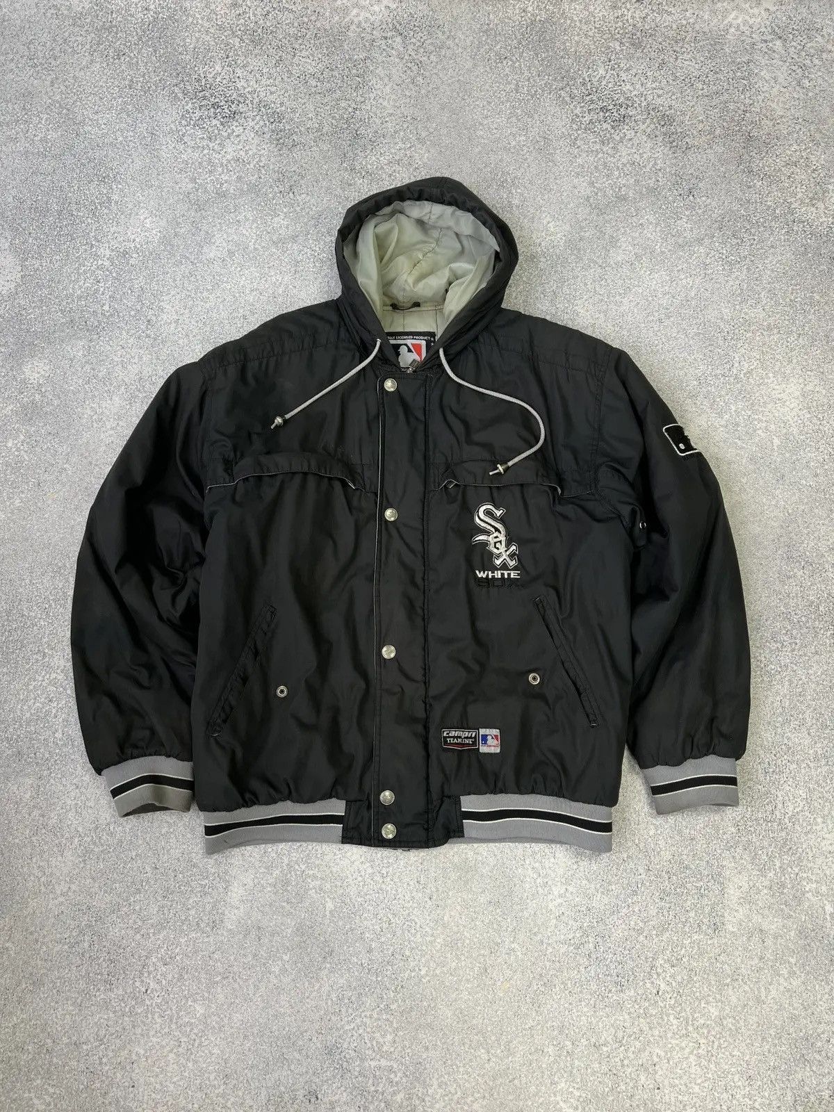 MLB × Vintage Campri Teamline White Sox Black Vintage Baseball Jacket Size US L / EU 52-54 / 3 - 2 Thumbnail