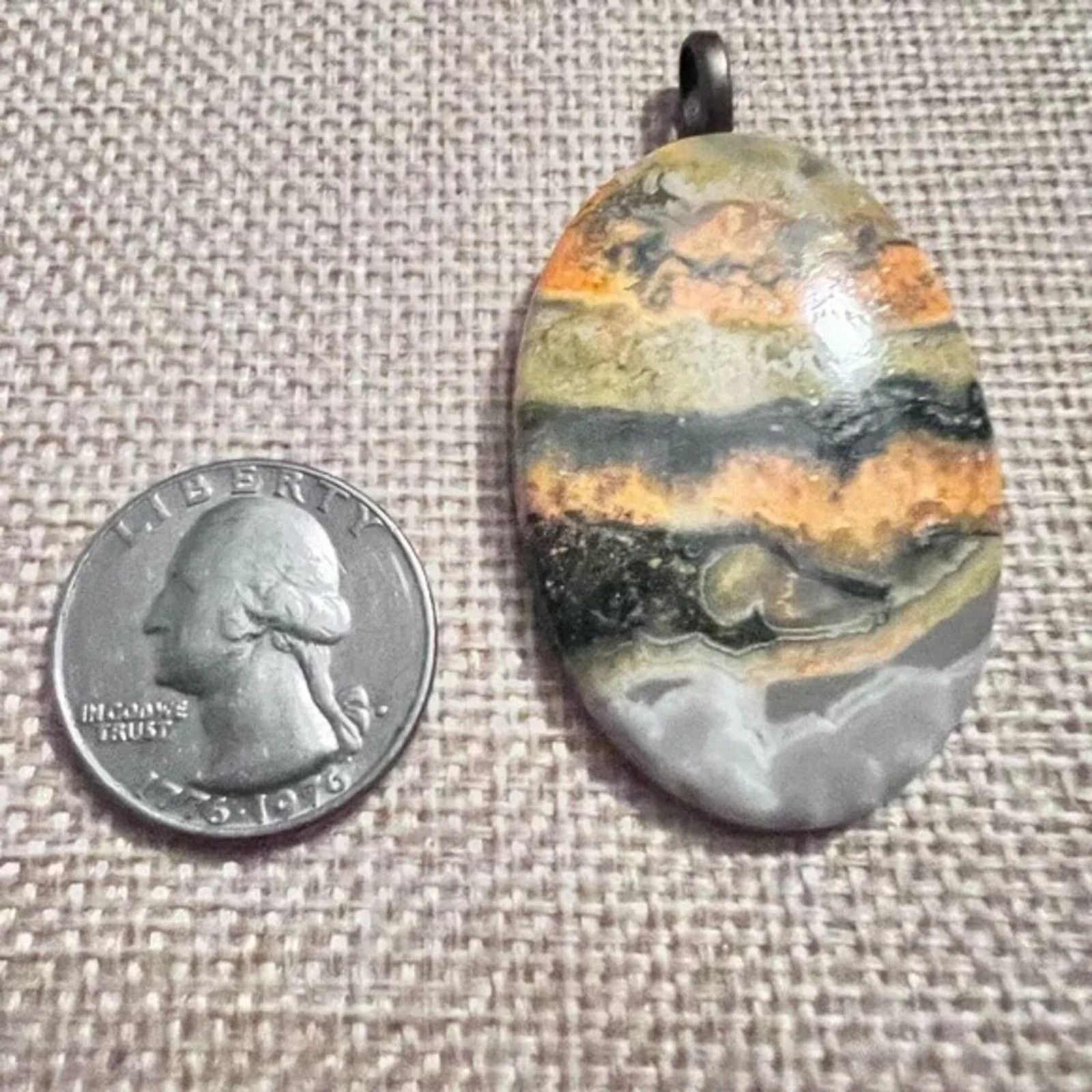 Other Bumble Bee Jasper Pendant 2” Natural Oval Cut Stone Size ONE SIZE - 5 Thumbnail