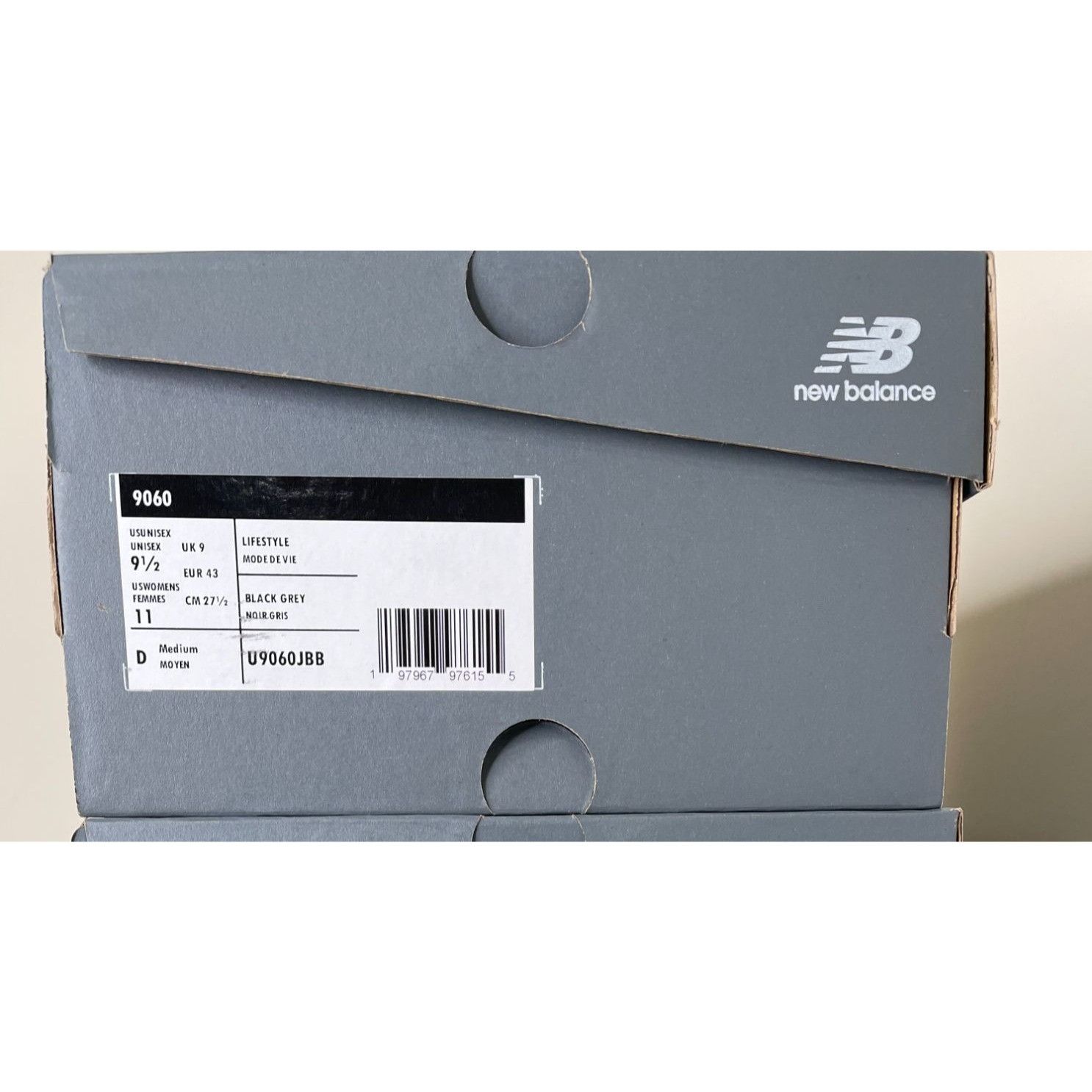 New Balance New Balance 9060 Grey Jet Black Mens 9.5us Size US 9.5 / EU 42-43 - 7 Thumbnail