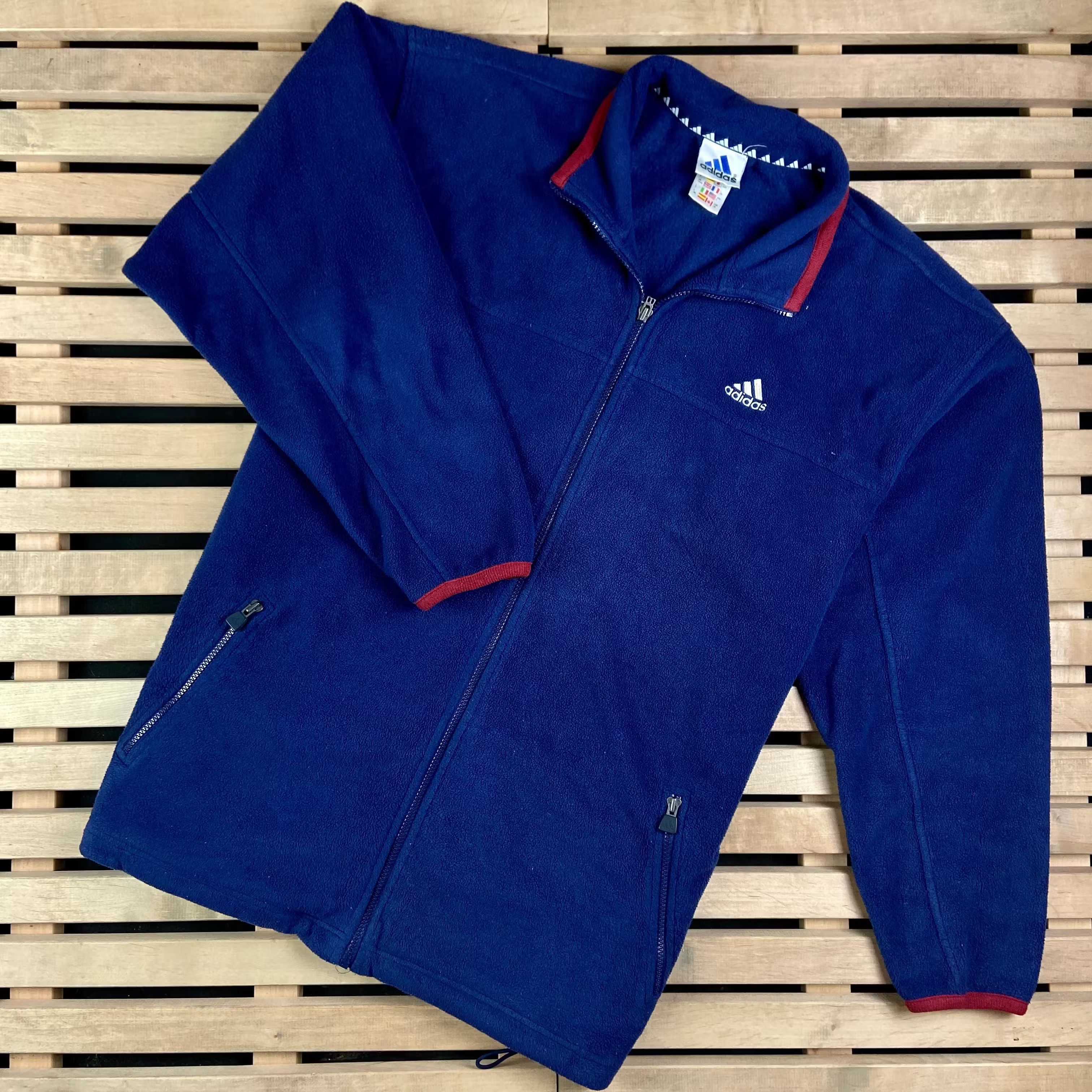Adidas × Vintage Mens Fleece Bomber Jacket Adidas Vintage Size L Size US L / EU 52-54 / 3 - 1 Thumbnail