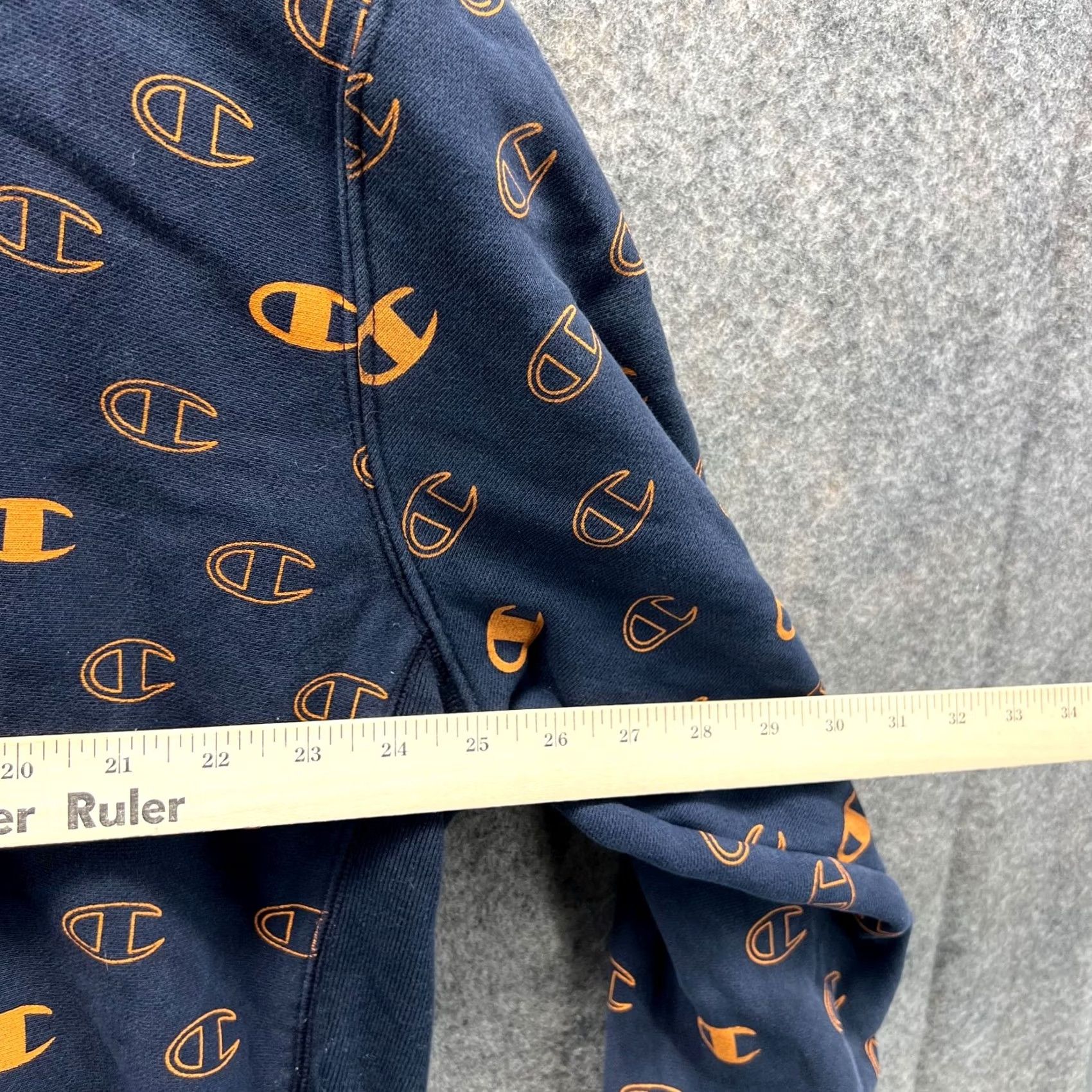 Champion VINTAGE Champion Sweater Womens 2X Blue Orange Reverse Weave Hoodie Pullover AOP Vtg Size XXL / US 16-18 / IT 52-54 - 5 Thumbnail