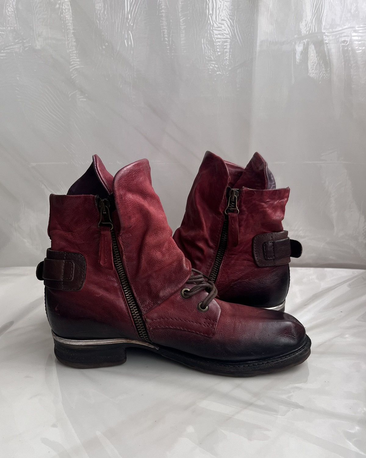 A.S.98 As 98 Airstep Zipper Boho Biker Red distressed boot Size US 8 / IT 38 - 6 Thumbnail